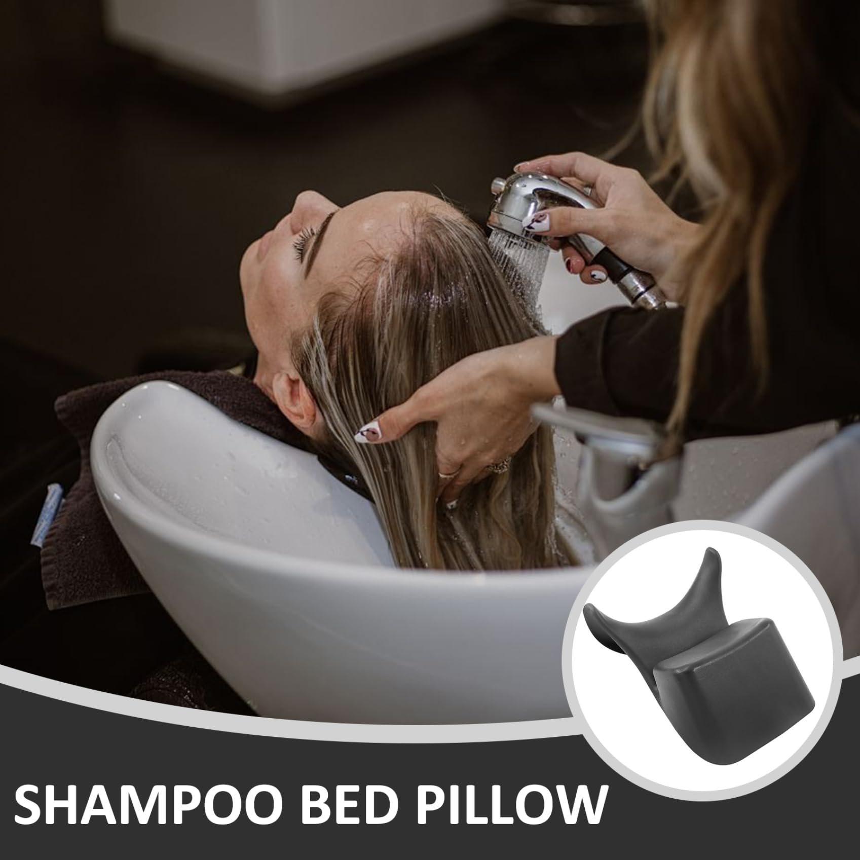 Shampoo-Schüssel-Nackenstütze | Shampoo-Schüssel-Nackenstütze, Salon, weich, bequem, gebogenes Haarwaschtablett, rutschfest, ergonomisches Waschbeckenkissen für Erwachsene, Kinder, Senioren