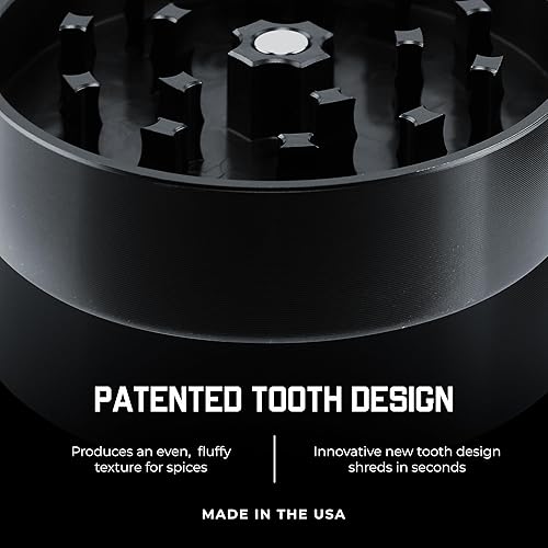 Miniatura 6 de Santa Cruz Shredder Molinillo de hierbas de metal con parte superior moleteada para un agarre más fuerte, 2 piezas de 2.2 pulgadas (negro)