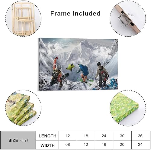 Miniatura 2 de Sala De Estar Carteles De Dormitorio Deportes Lienzo Pintura Carteles E Impresiones Esquí Snowboard Canvas Painting Wall Art Poster for Bedroom