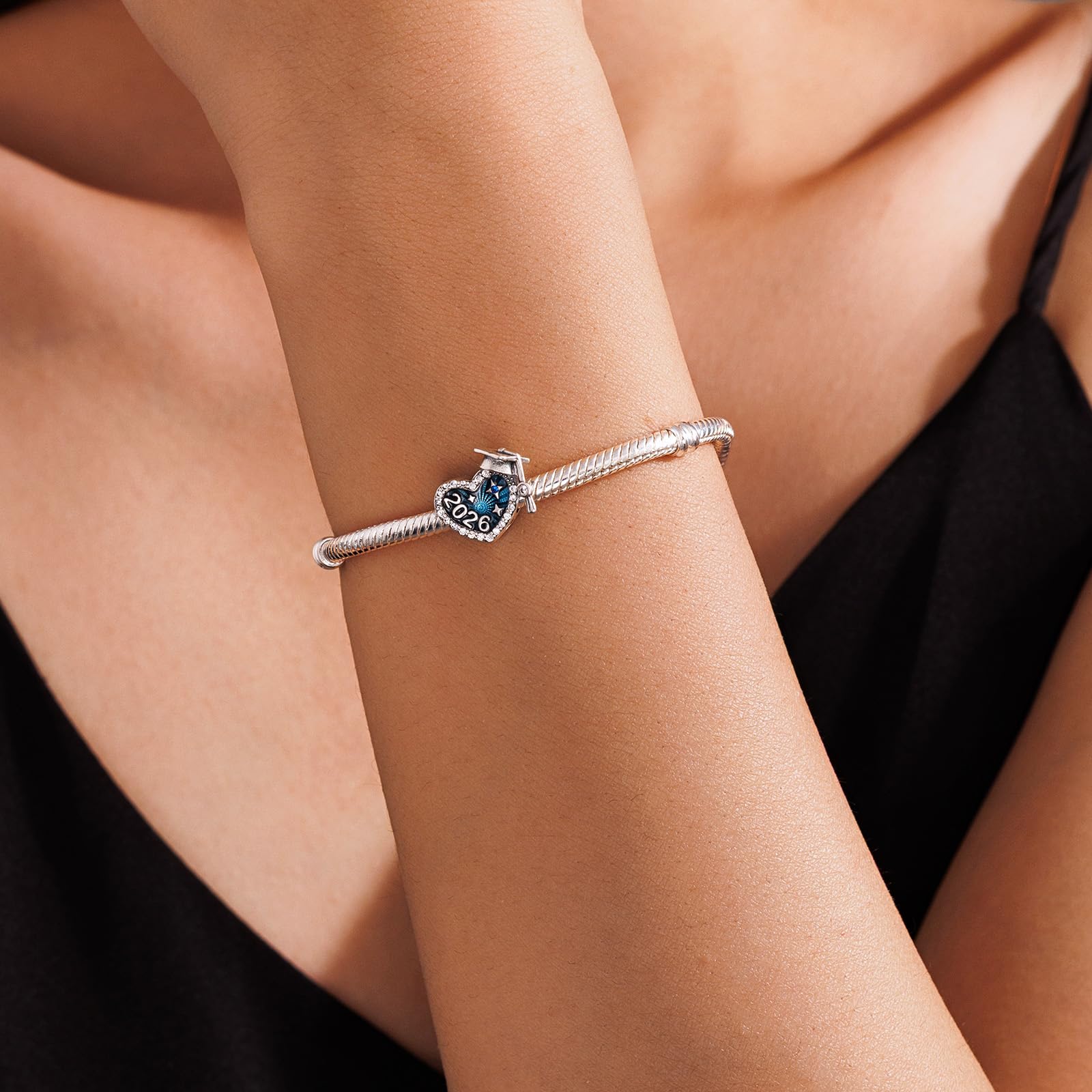 KEQ Breloque bleu mauvais œil pour bracelet à breloques Pandora S925 - Protection spirituelle - Pendentif porte-bonheur pour la protection - Cadeau de Noël pour petits-enfants, grand-mère, maman