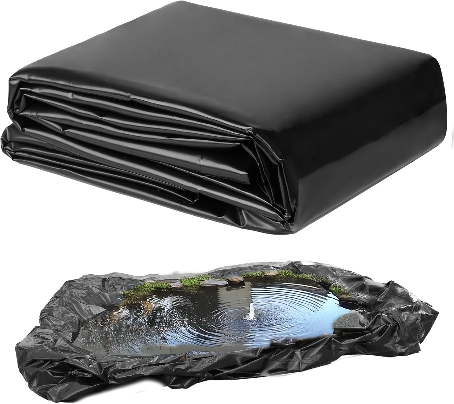 TezhiIe Pond Liner 13 x 17 FT, LDPE Pond Liners for Outdoor Ponds, 20 Mil Thickness, Easy Cutting Fish Pond Liner, Flexible & Durable Pond Liner for Aquaculture, Koi Ponds, Water Garden