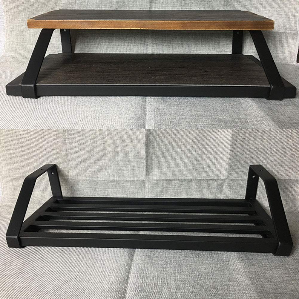 Staffe per mensole da Parete 15/20/25/30/35 cm, Supporto per mensole triangolari rustiche industriali, Staffa per scaffali Aperta Fai da Te Nera, per casa, Garage, Cucina, Set di 2