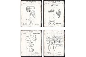 Vintage Bathroom Wall Art Decor: Rustic Patent Prints for a Unique Bathroom Decor
