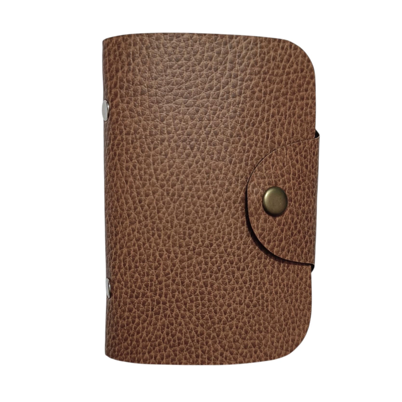 PU Leather ATM/Debit/Credit Card Holder – 12 Slot Organizer | Compact Wallet for Men & Women | Snap Button Closure | Stylish Tan Colour Card Case-image-42