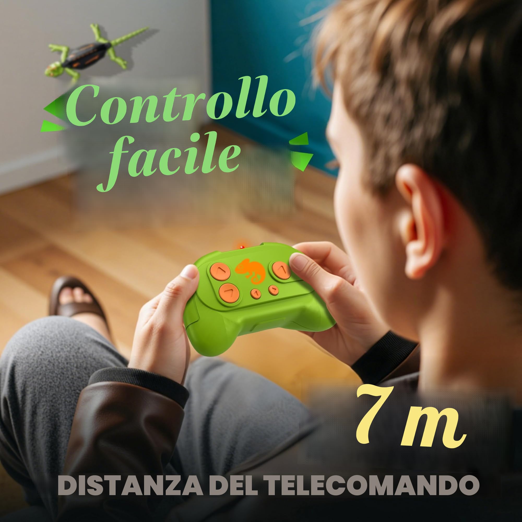 Ricaricabile Camaleonte Telecomandato, Geco Telecomandato con occhi a LED, Lucertola Robot Giocattoli, Regalo Compleanno per Bambini Bambina 3 4 5 6 7 8+ Anni [Versione Aggiornata]