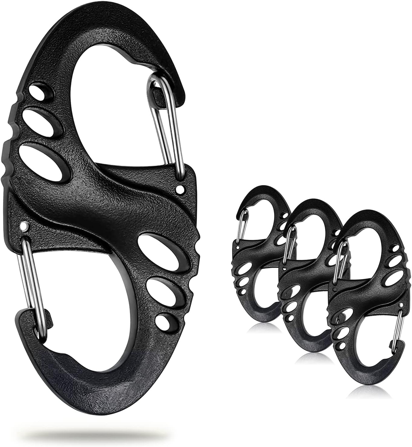 12 Pack 2" Carabiner Clip Plastic S Carabiner Clips Paracord Keychain Hooks for Key Chain Backpacks Bags Zipper Clip Accessories