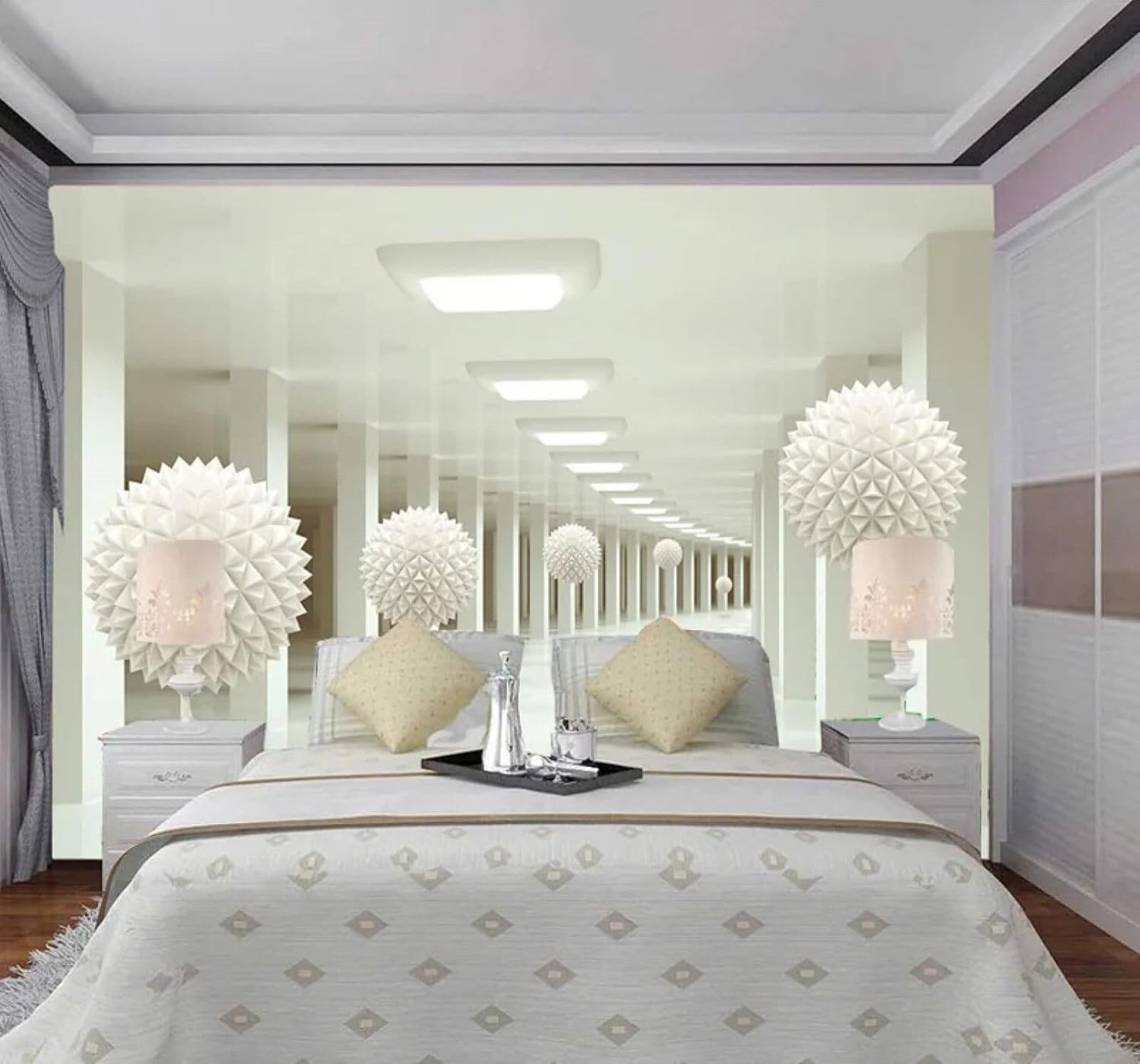 XLMING Creative Three Dimensional Sphere Corridor Spatial Extension 3D Wallpaper Luxury Home Dining Decor Paste Sofa Living Room The Wall for Bedroom Mural-150cm×105cm