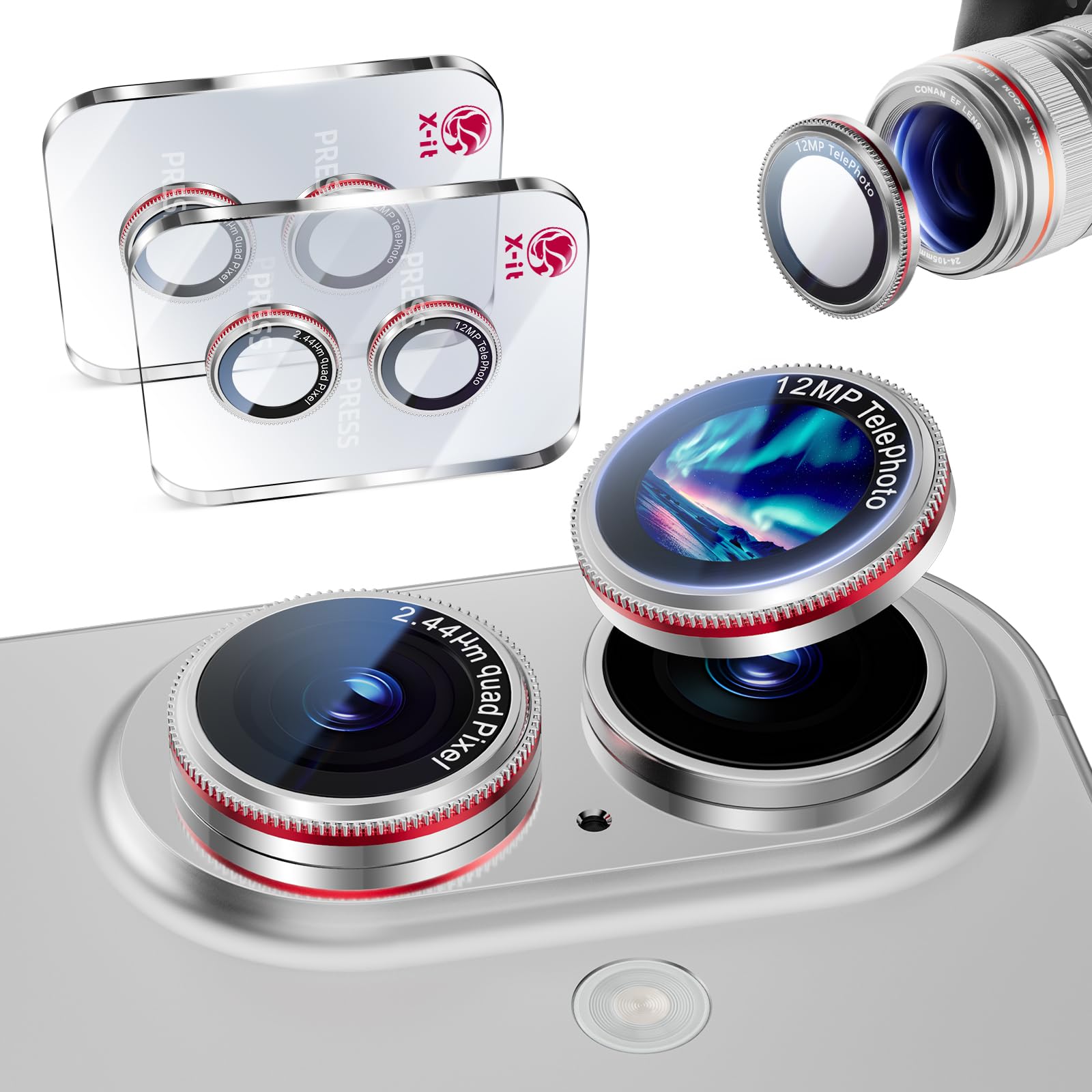 Amazon.co.jp: iPhone 17/16/16 Plus用 カメラ保護 フィルム 2枚セット