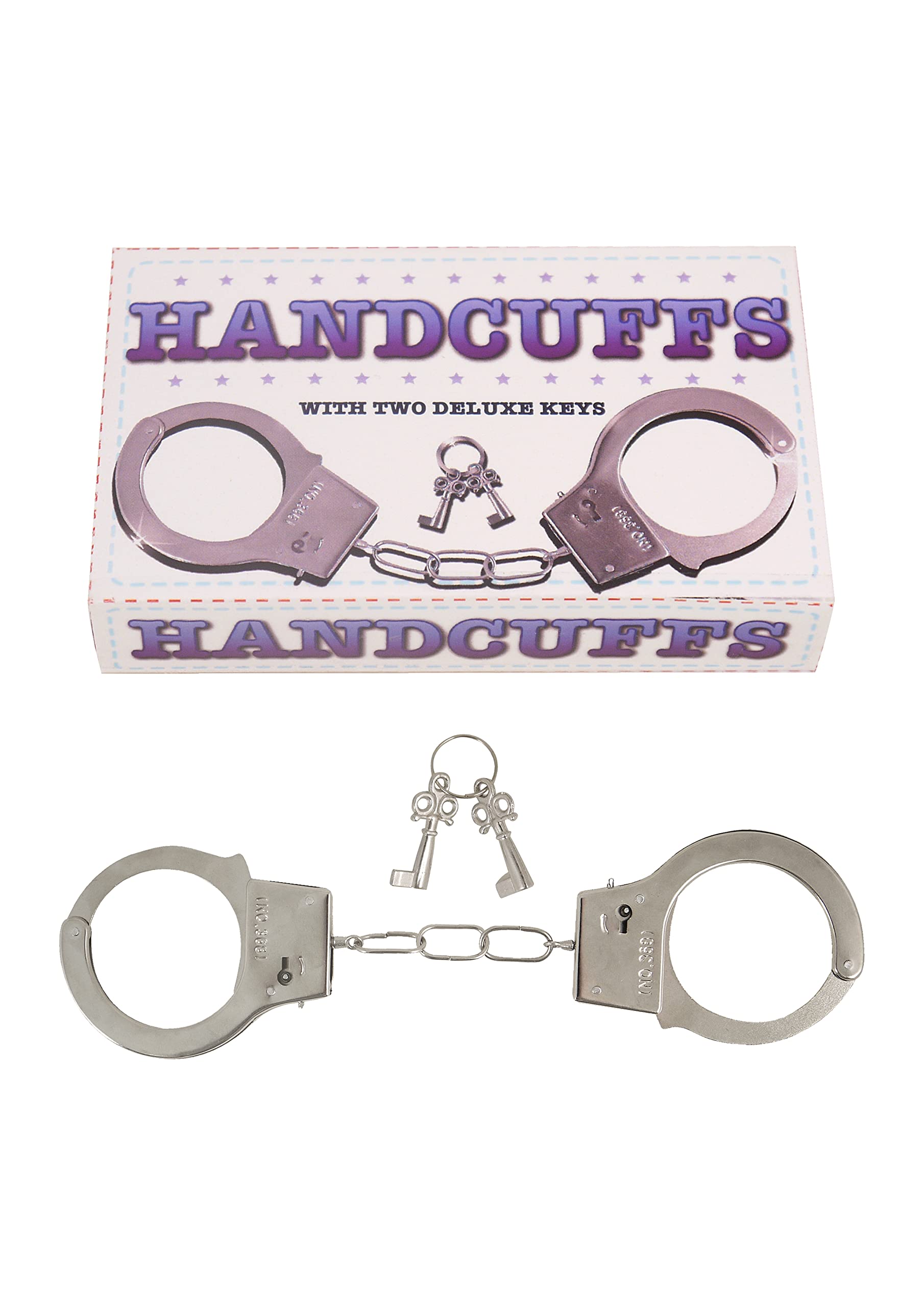Kids Metal Hand Cuffs, Fancy Dress Police Accessory, SWAT Handcuffs for Pretend Fun Play, Fits Adults and Children