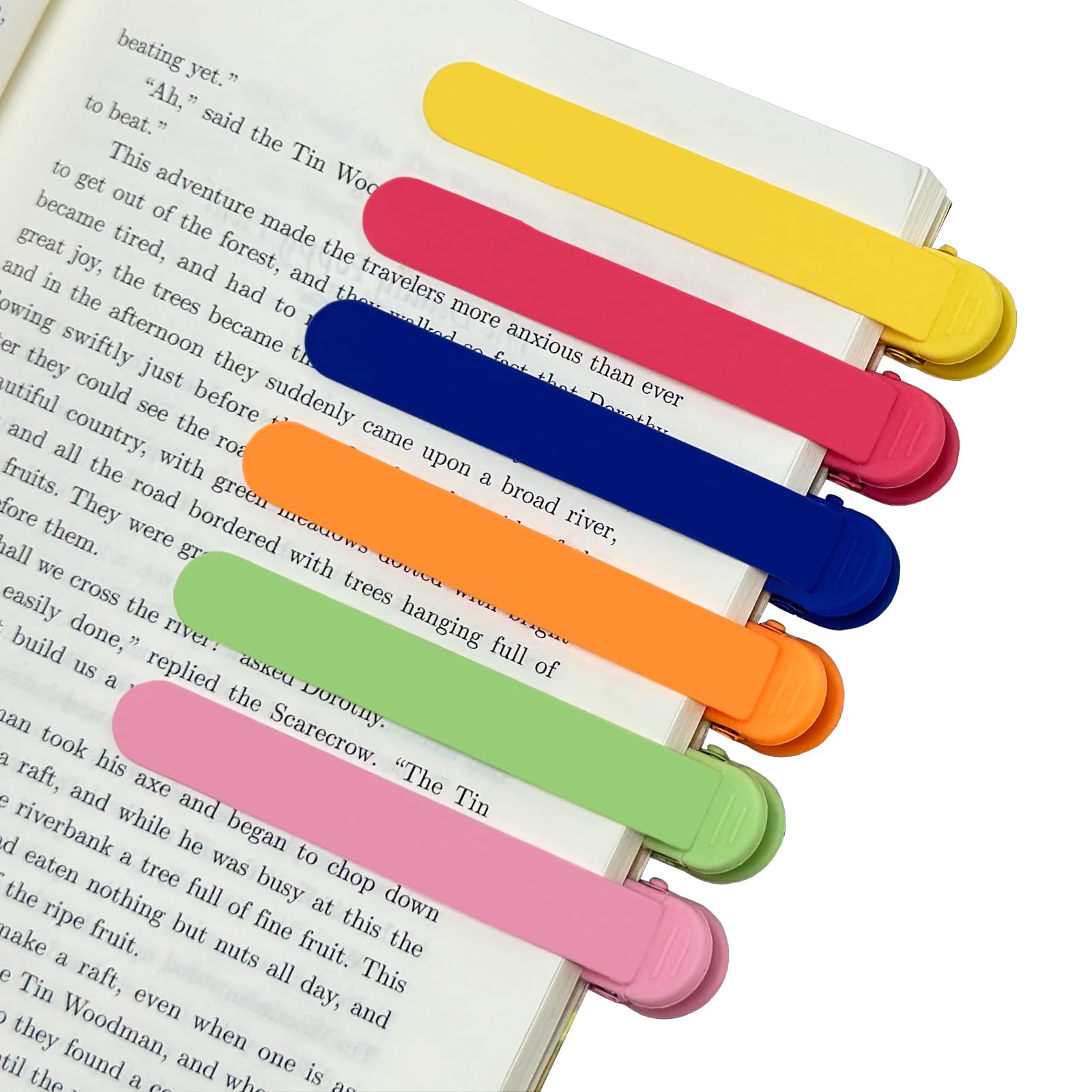 6pcs Automatic Bookmark, Silicone Book Marks for Reading Women, Men, Kids, Book Lovers, Cute Unique Book Markers for Reading, Reading Accessories