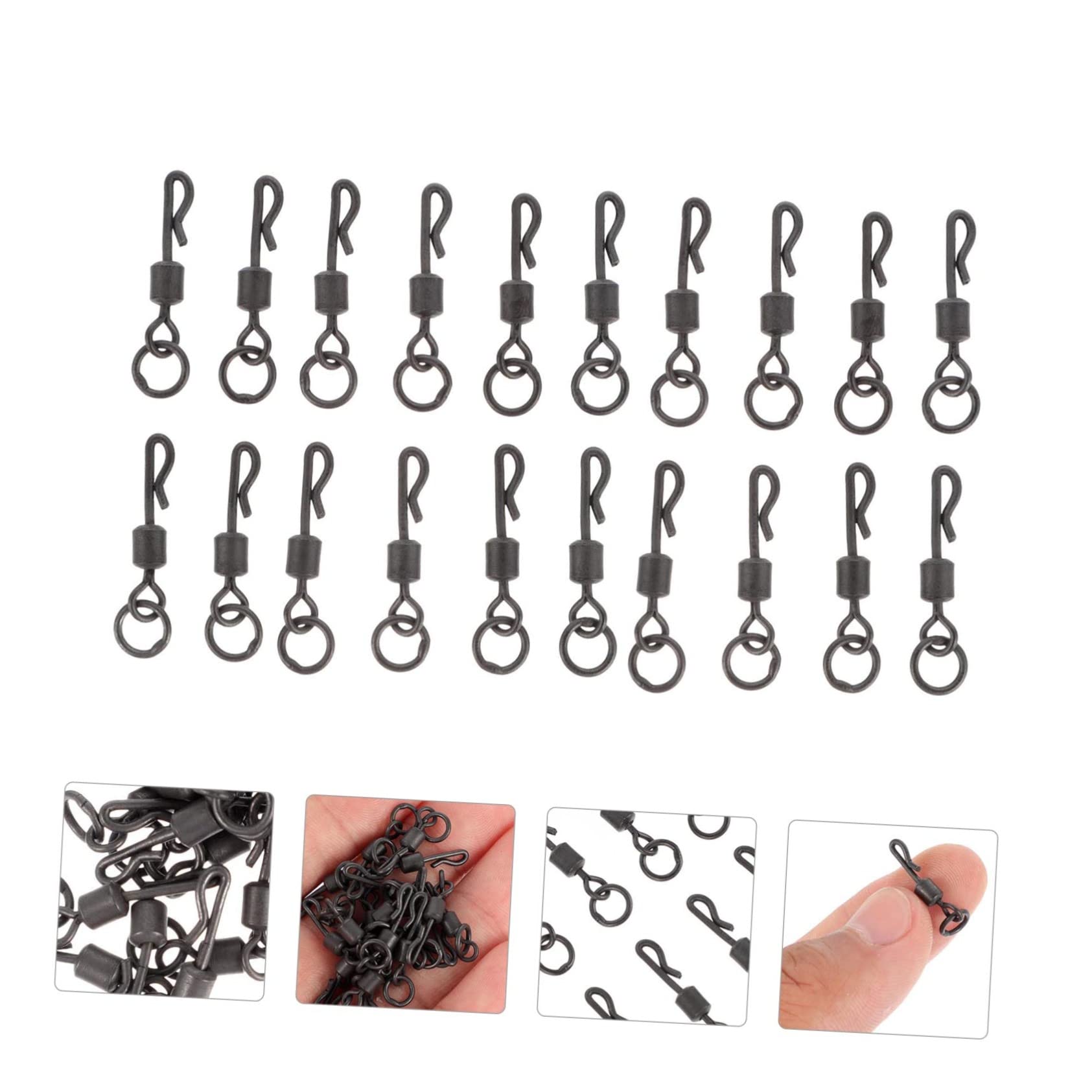 KESYOO 2sets Multi-Purpose Fishing Swivel Fishing Rolling Swivel Connector Easy to Use Ring 20pcs*2