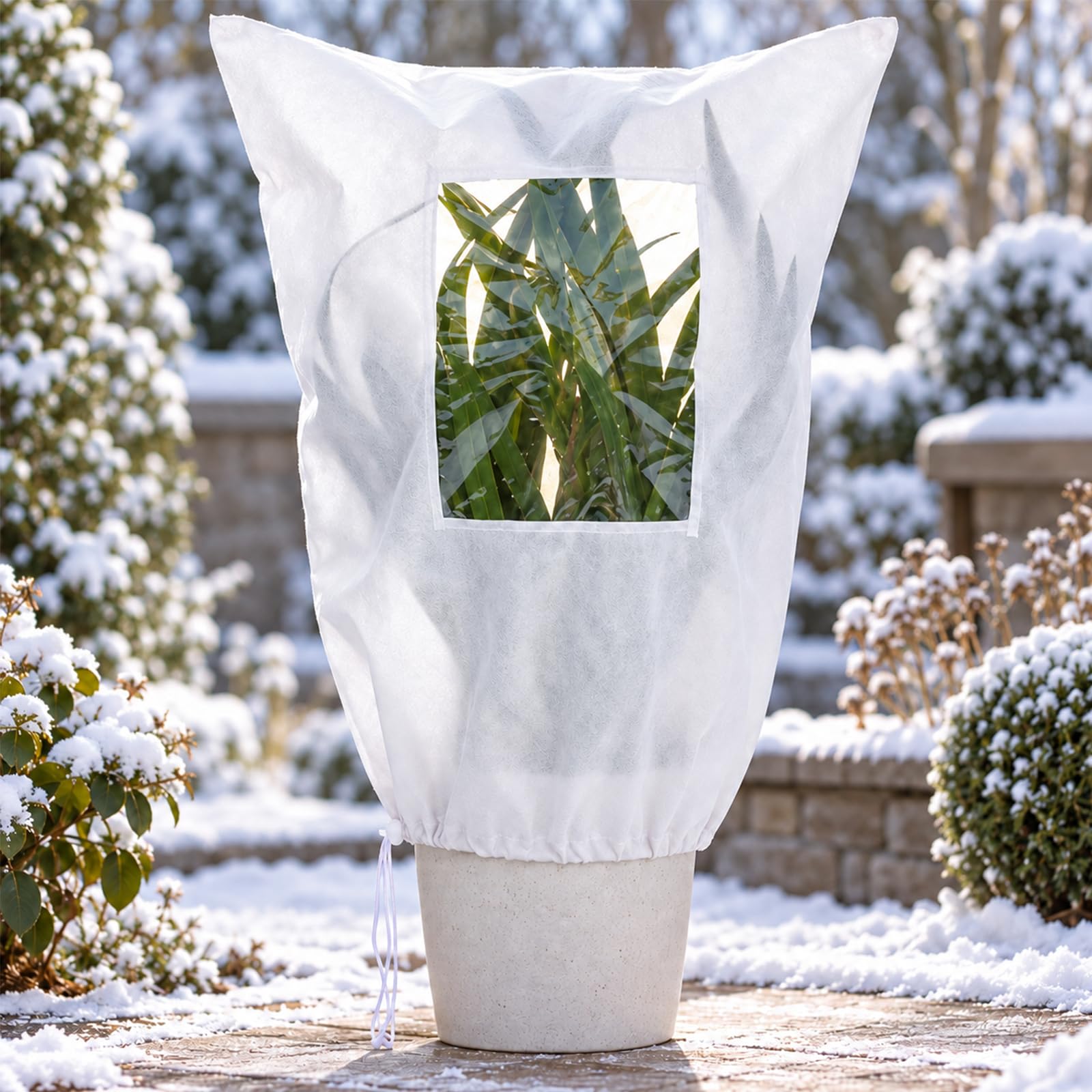 Plant Frost Protection Cover-Winter-Pflanzenabdeckungen Frostschutz Wiederverwendbare Warme, Mit Reißverschluss und Sichtfenster, Für den Außeneinsatz im Winter geeignet，#3 Reißverschluss – XXL：2