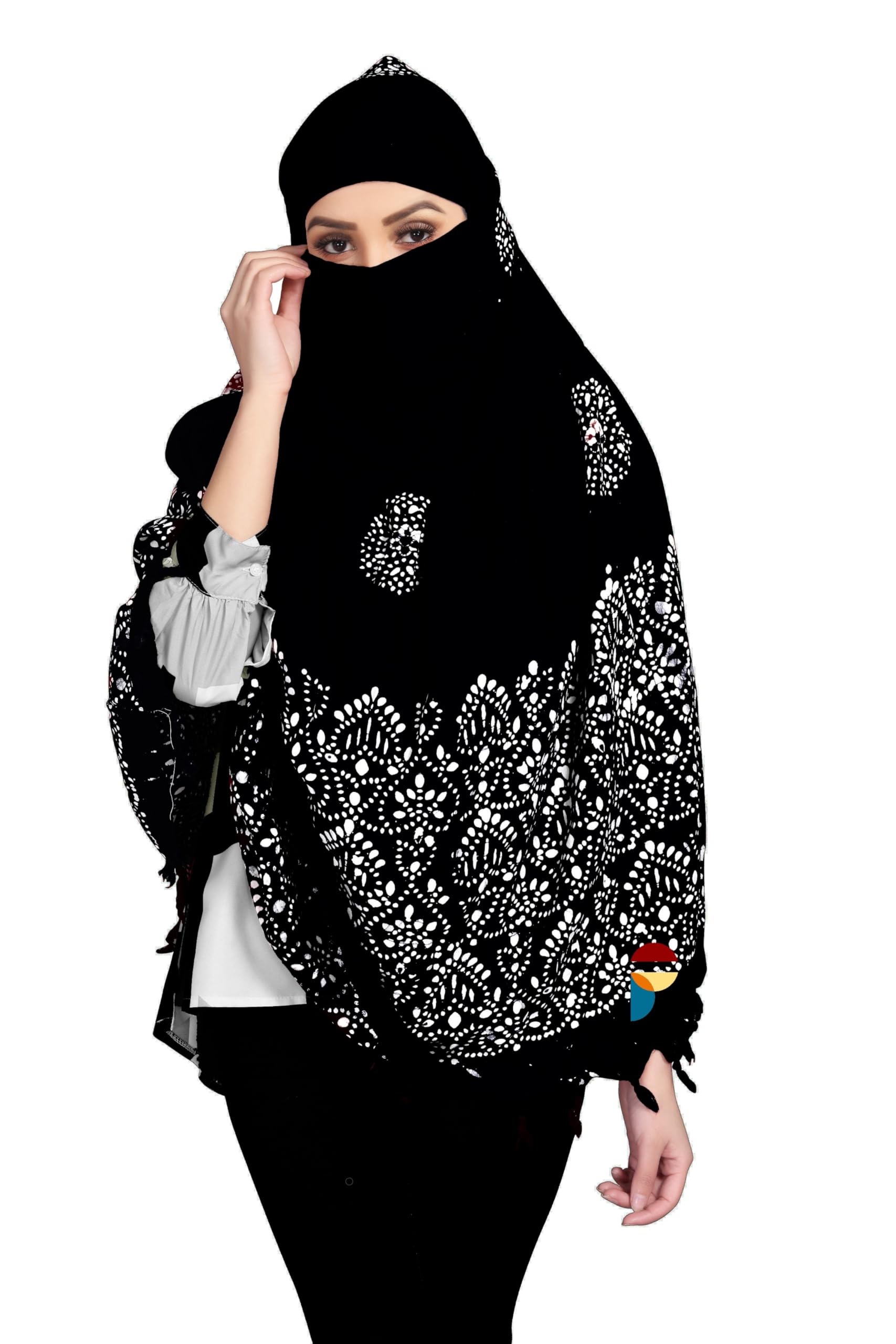 Women Cotton Stylish Hand Printed Scarf, Anti Pollution Full face Scarf With UV Sun Rays Protection Scarf for Women, Dust