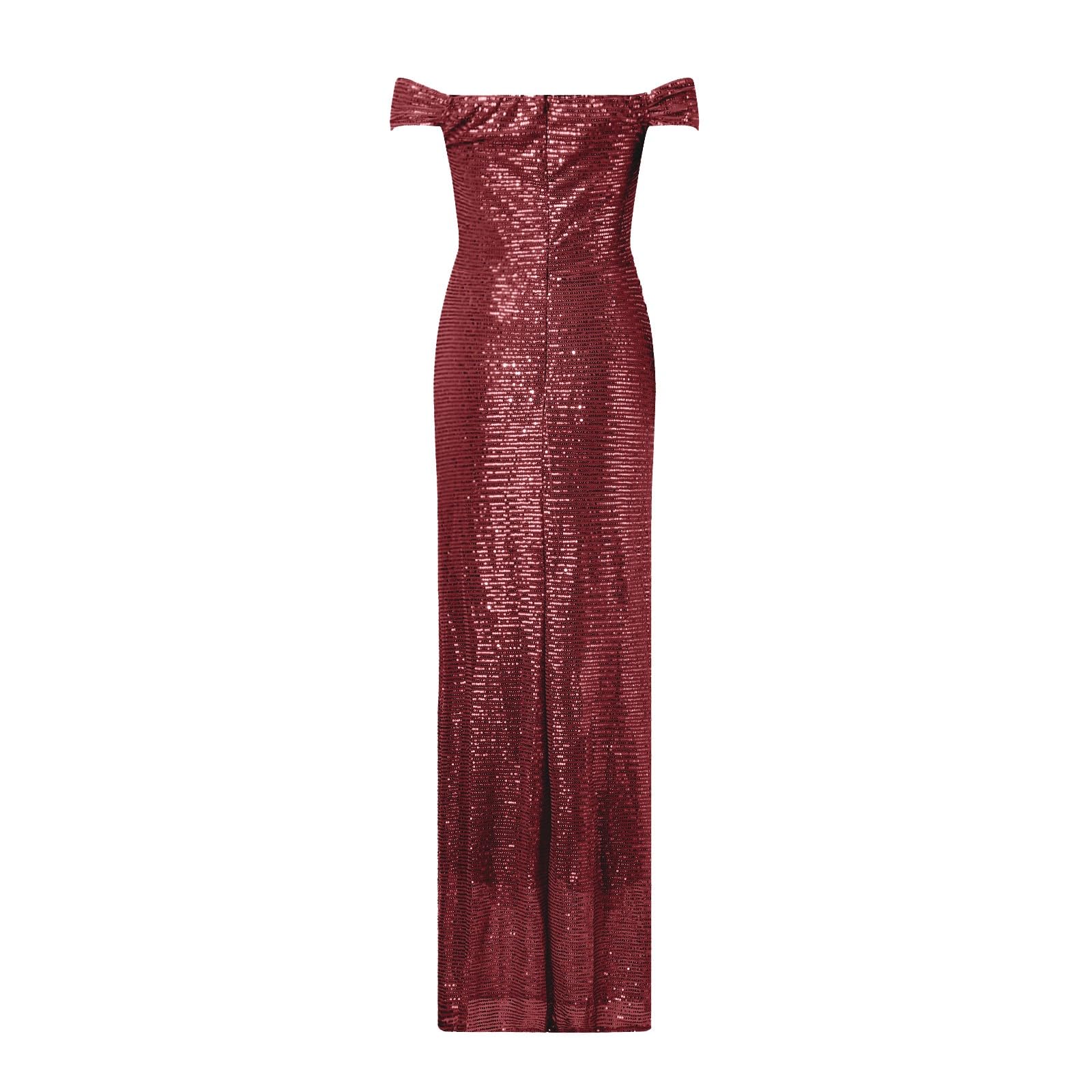 Vestidos de graduación para adolescentes, vestido de noche brillante con hombros descubiertos, vestido de lentejuelas para fiesta formal, elegante vestido largo de graduación, eventos de corbata negra