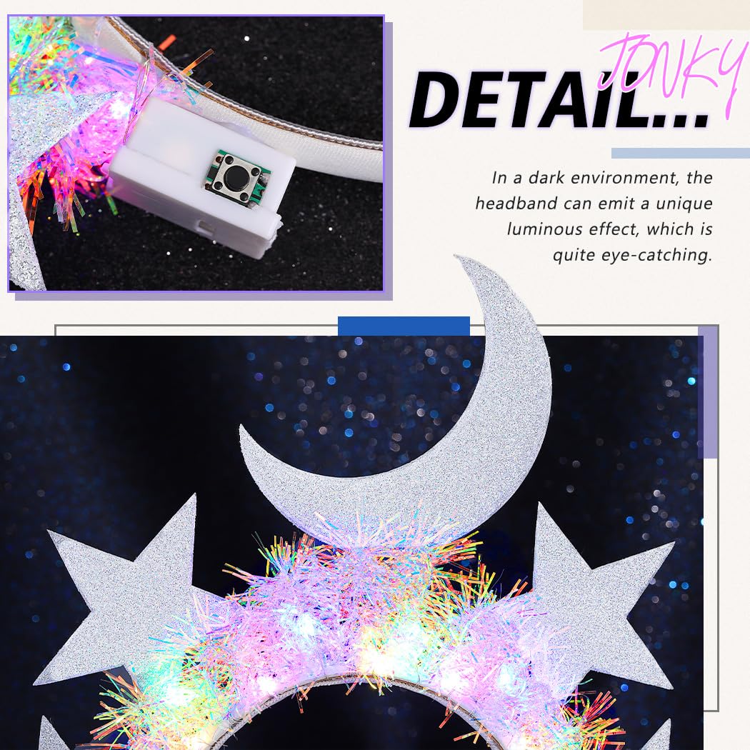 ? BOGO ? ?Celestial Goddess⭐️ Custom Bands w/ Glistening Stars & a Crescent Moon HERMES Brown Silk Scarf main image 4
