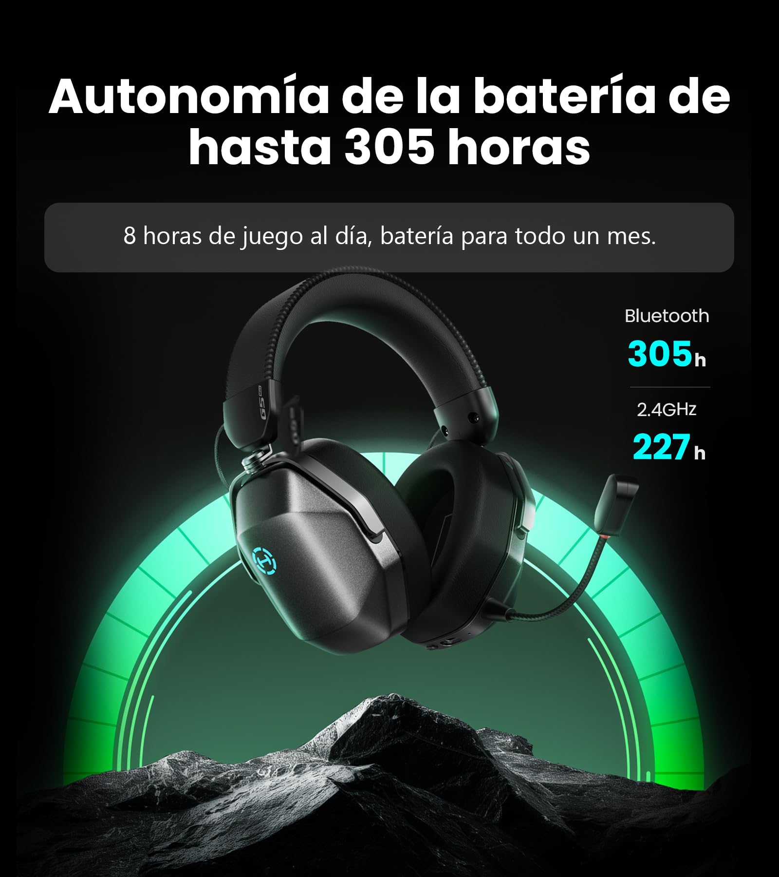 Edifier G5 MAX Auriculares Gaming Inalámbricos con THX Spatial Audio, Gris | Controlador PEN de 53 mm, 305h Autonomía,Hi-Res Audio, Conexión 2,4GHz/Bluetooth 6.0, Micrófono Desmontable