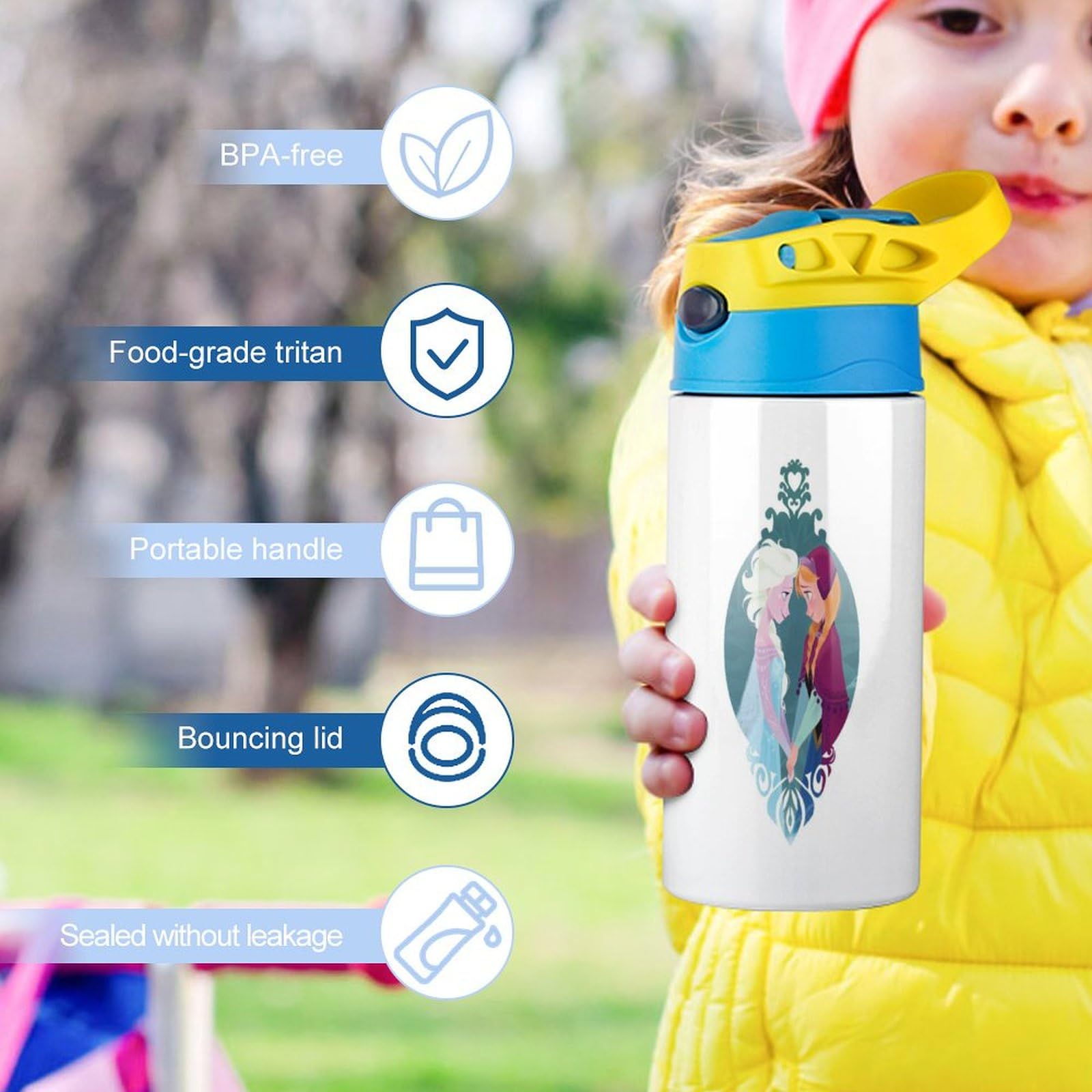 エルサ ステンレス水筒 約500ml Amazon｜【Amazon.co.jp限定】 ハンドル付き ステンレス 水筒