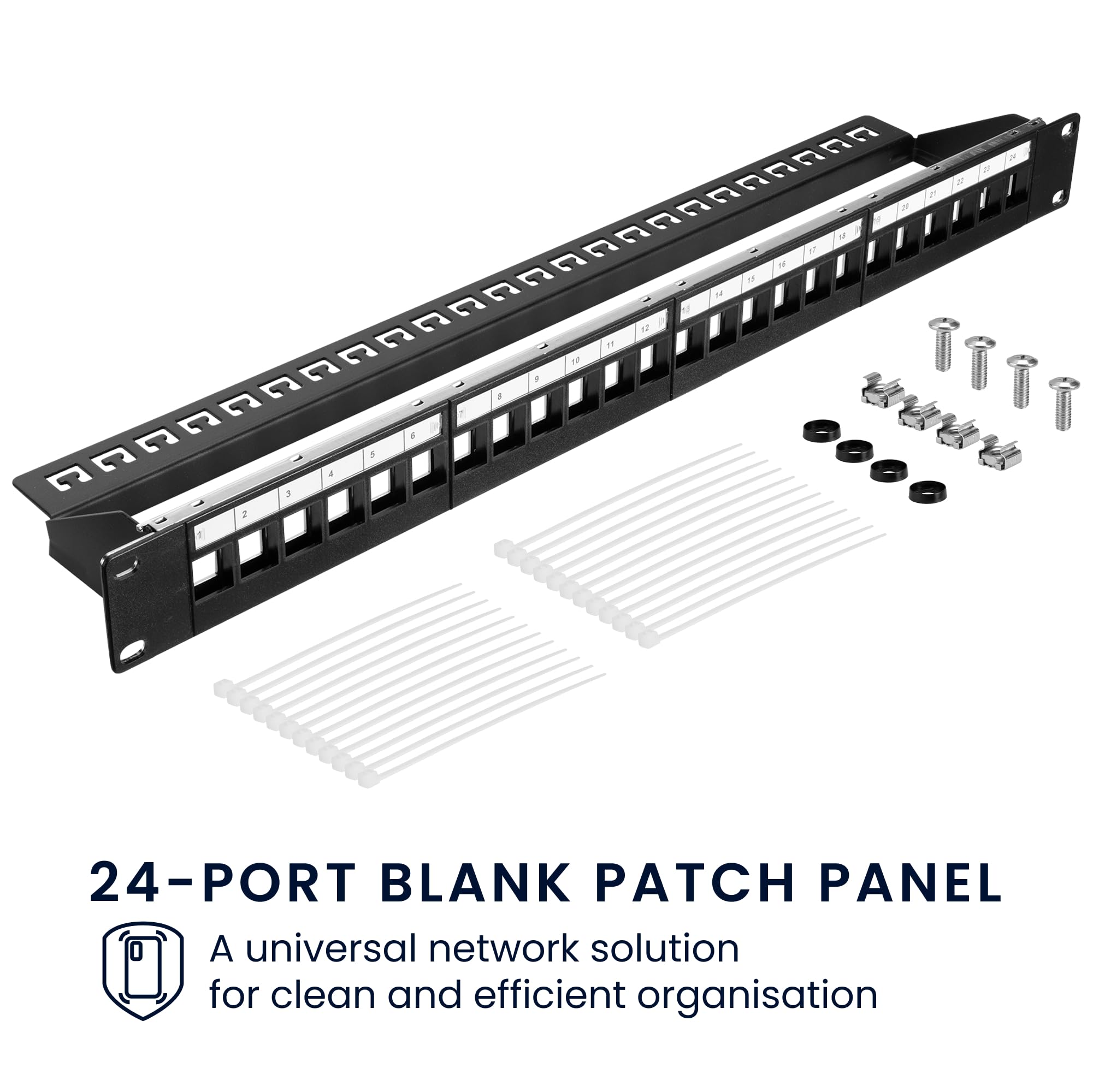 Image secondaire de Panneau de Brassage 19 Pouces avec 24 Ports - Gestion Optimale des Câbles