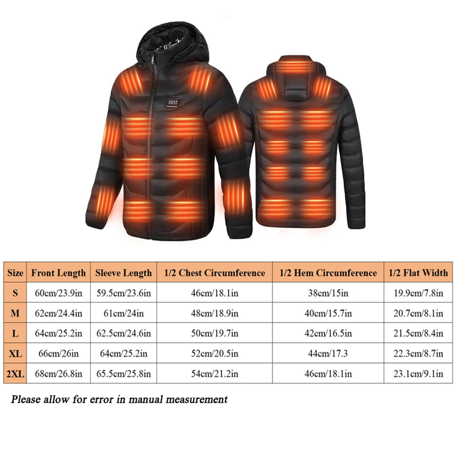 Gilet riscaldato elettrico XL, lavabile, ricaricabile, gilet invernale riscaldato per attività all'aperto (power bank not)