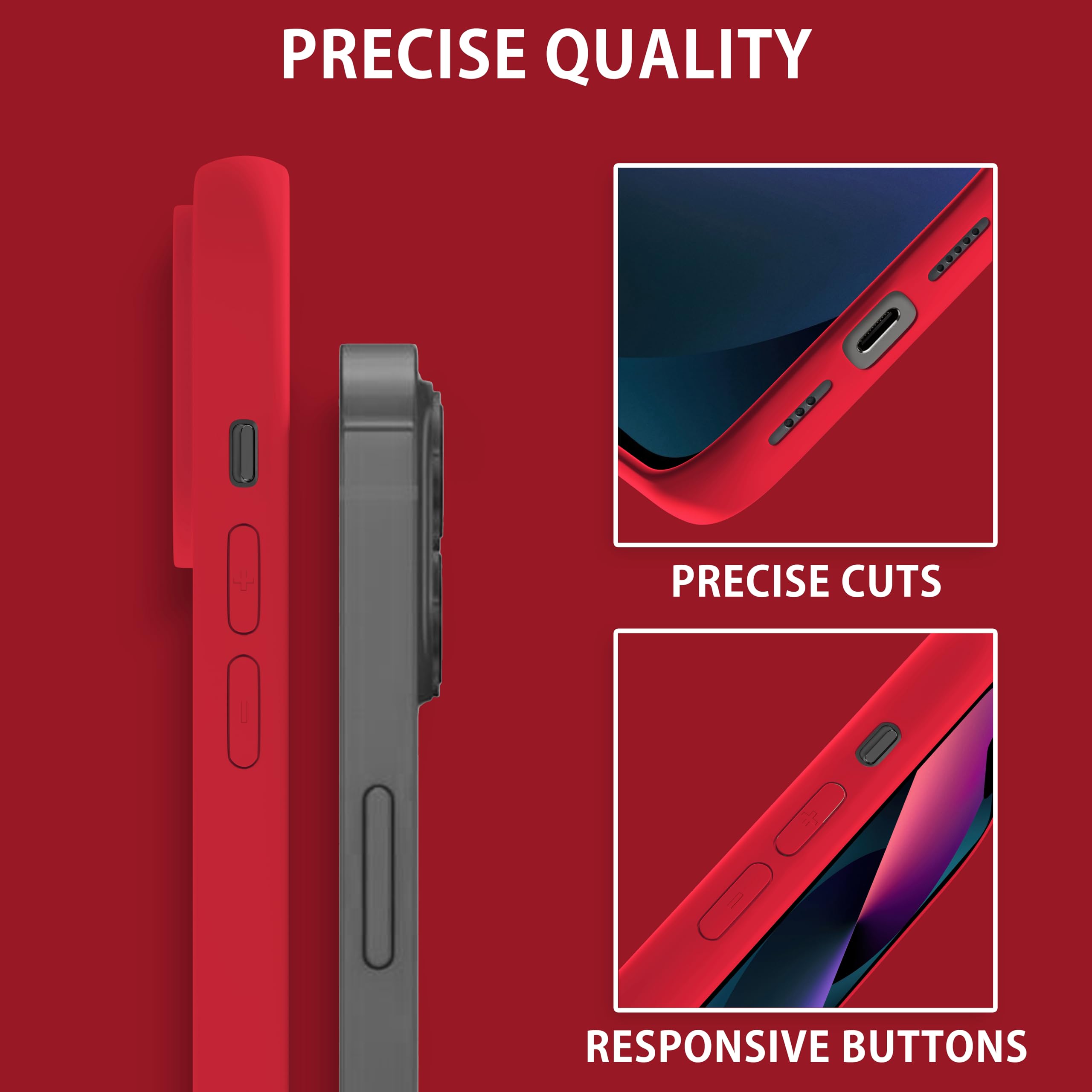 JOYTAG Cover per Iphone 13 Mini Rosso Custodia Protettiva con Protezione Schermo in Vetro Privacy Anti-Spia