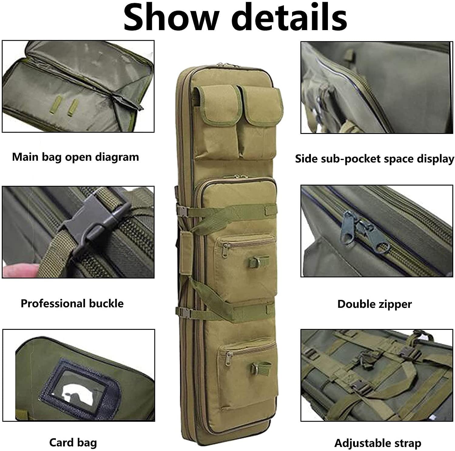 Bolsa para Escopeta, Estuche Blando para Rifle con Correa Ajustable para el Hombro Estuches Dobles para Rifle Largo, se Adapta a la mayoría de Las escopetas, Mochila para Rifle de