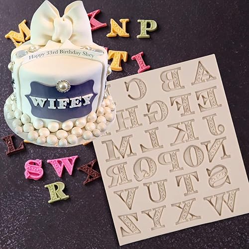 Miniatura 5 de Moldes de letras para chocolate, paquete de 4 moldes de silicona con letras del alfabeto para baby shower, decoración de pasteles, cumpleaños,