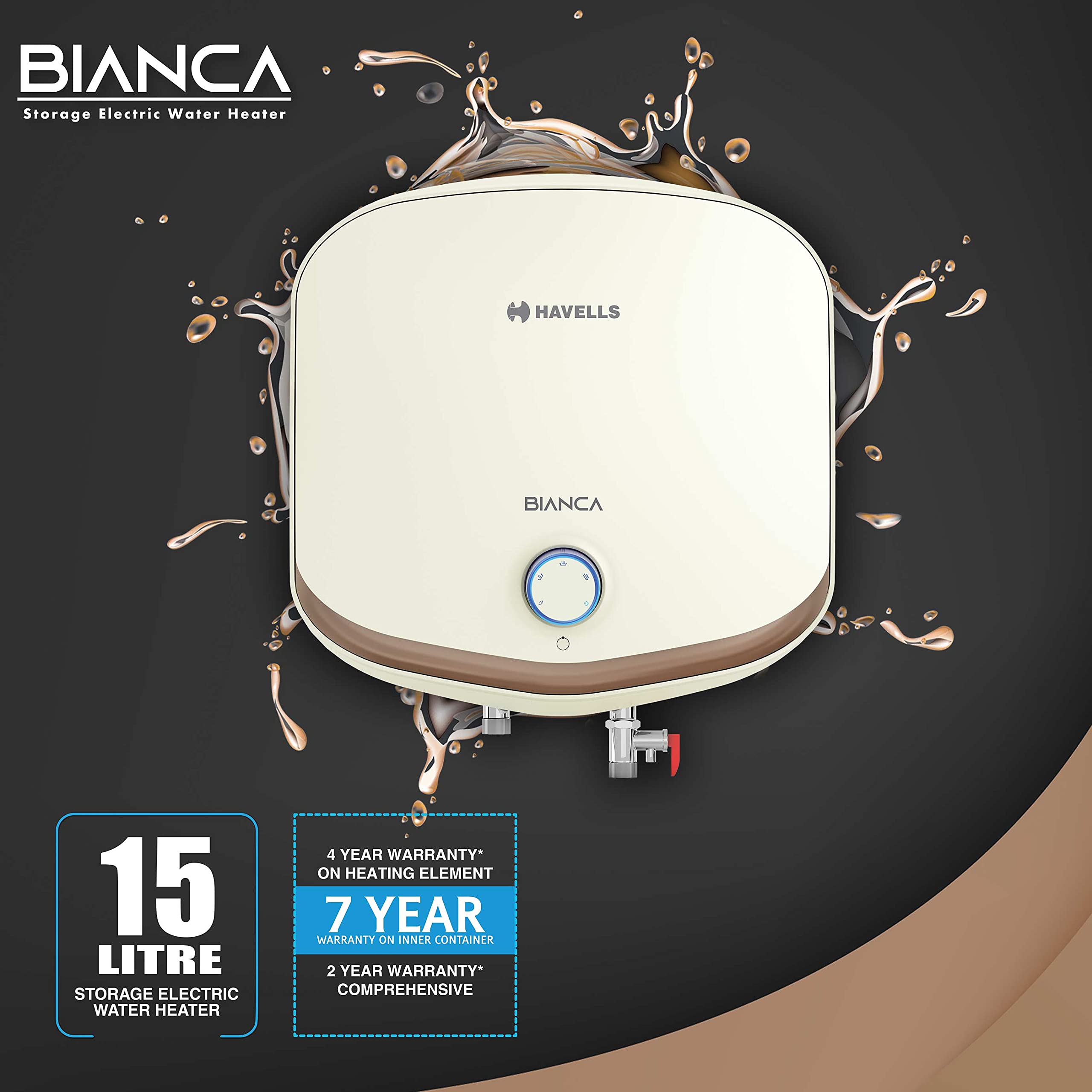 Buy Havells Bianca 15-Litre Vertical Storage Water Heater (Geyser) Ivory 5  Star Online at Low Prices in India - Amazon.in