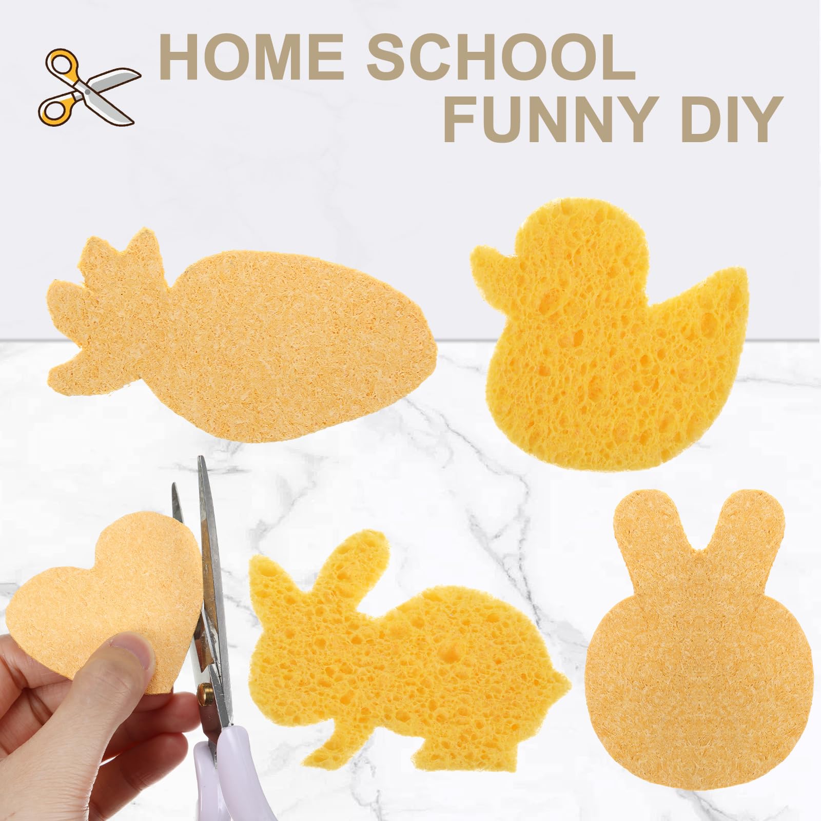 Zhengmy 100 esponjas de cocina naturales a granel para platos, esponjas de pulpa de madera comprimida, esponja de limpieza sin rayar, para cocina y baño, 3.9 x 2.4 x 0.12 pulgadas (amarillo)