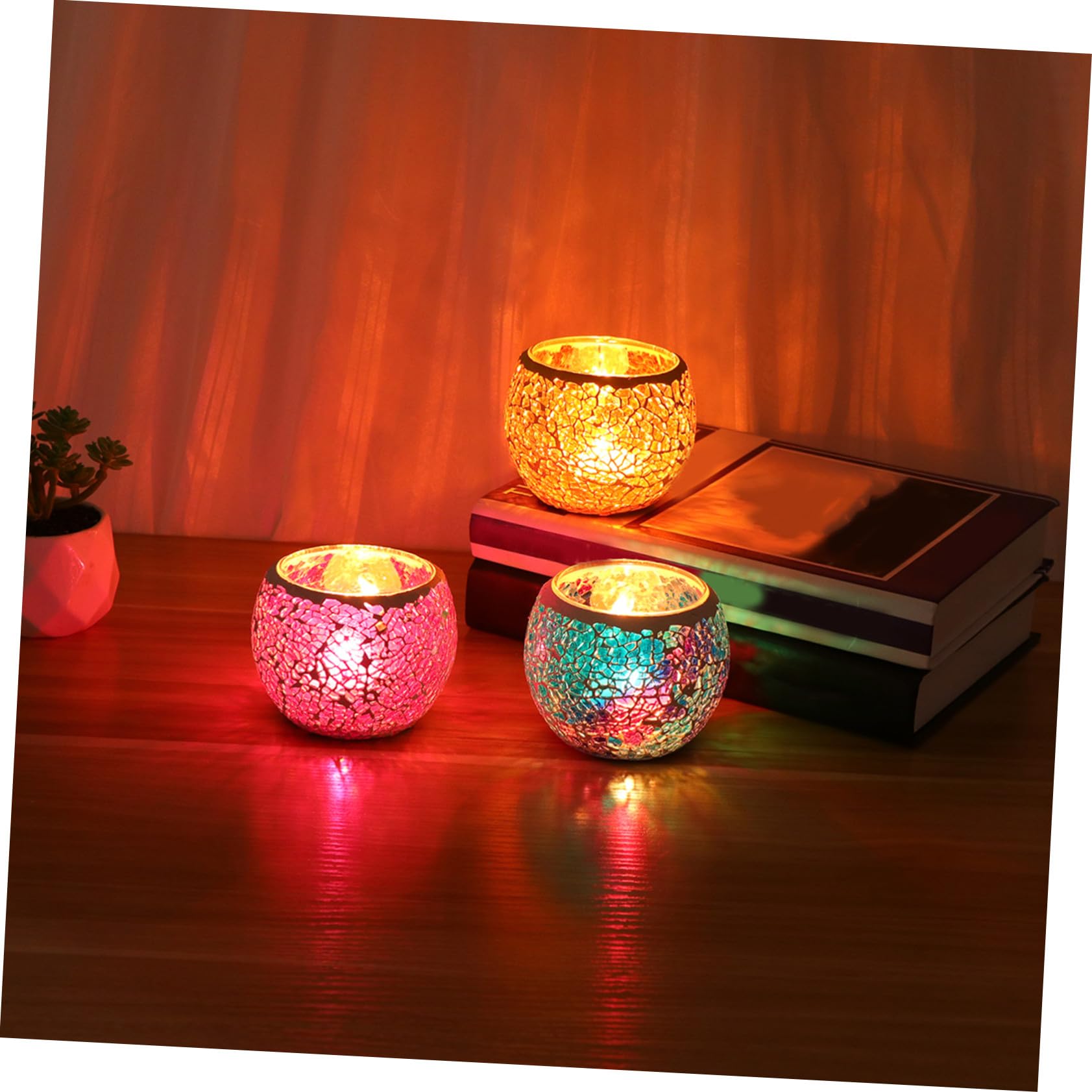 Amosfun 3stücke Kerzenhalter aus Glas für Tischdeko Duftkerzenhalter Vintage-stil Wiederverwendbar für Zuhause Partys und Hochzeiten