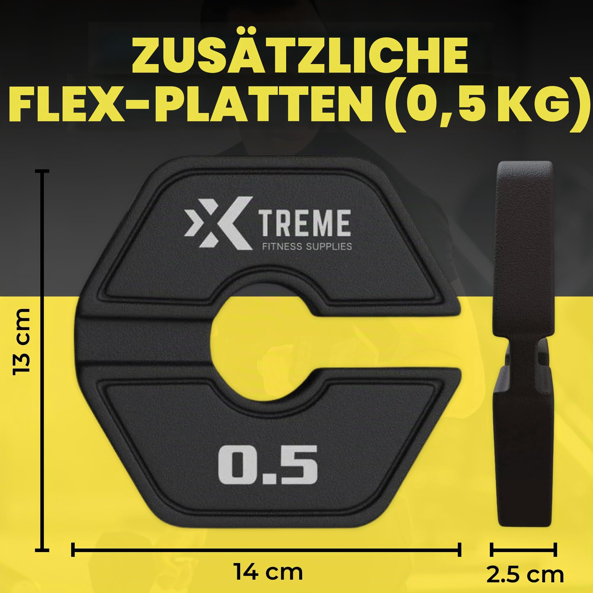 Xtreme Fitness Add-On Flex Plates Set 0.5 kg & 1 kg, Robuste Gummi Hantelscheiben für Langhantel und Kurzhantel, Flexible Micro Plates für präzise Steigerung