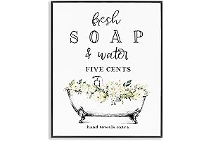 Stupell Industries Chic Framed Giclee Bathroom Art Featuring a Clean Tub