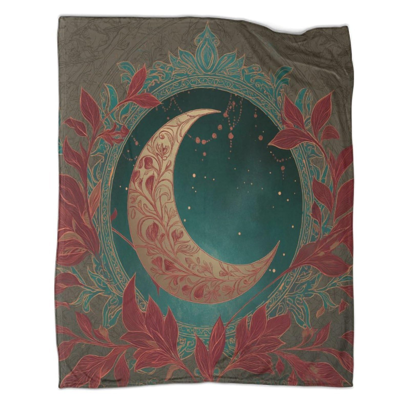 kaiyun Crescent Moon Sketch Illustration Blanket,Soft,Comfortable And Warm,3D Pattern,Suitable for Home And Camping,40x50inch(100x130cm)