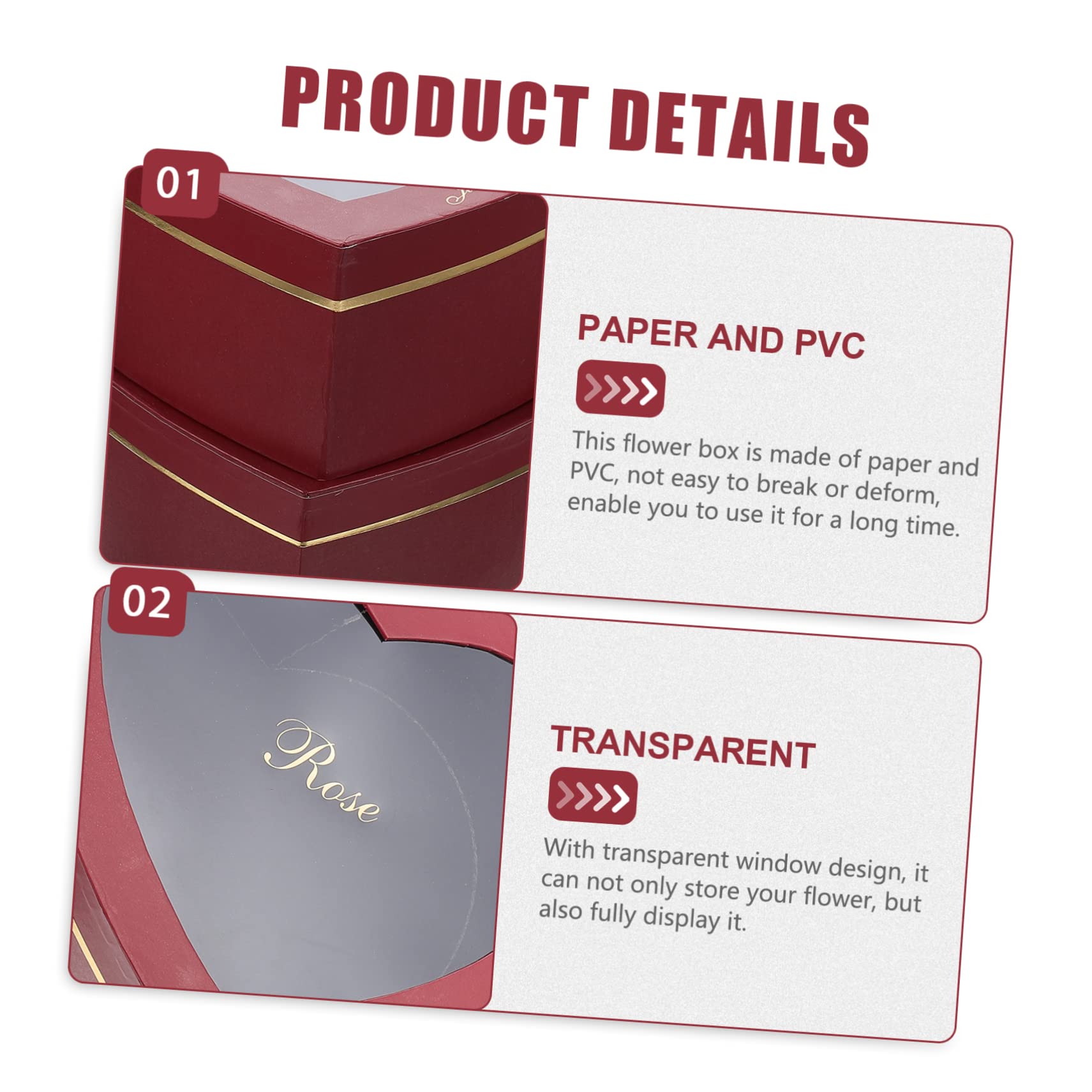 Amazon | Cabilock 2個入り 箱 お花 箱 ハート 型 箱 クリア 蓋 包装