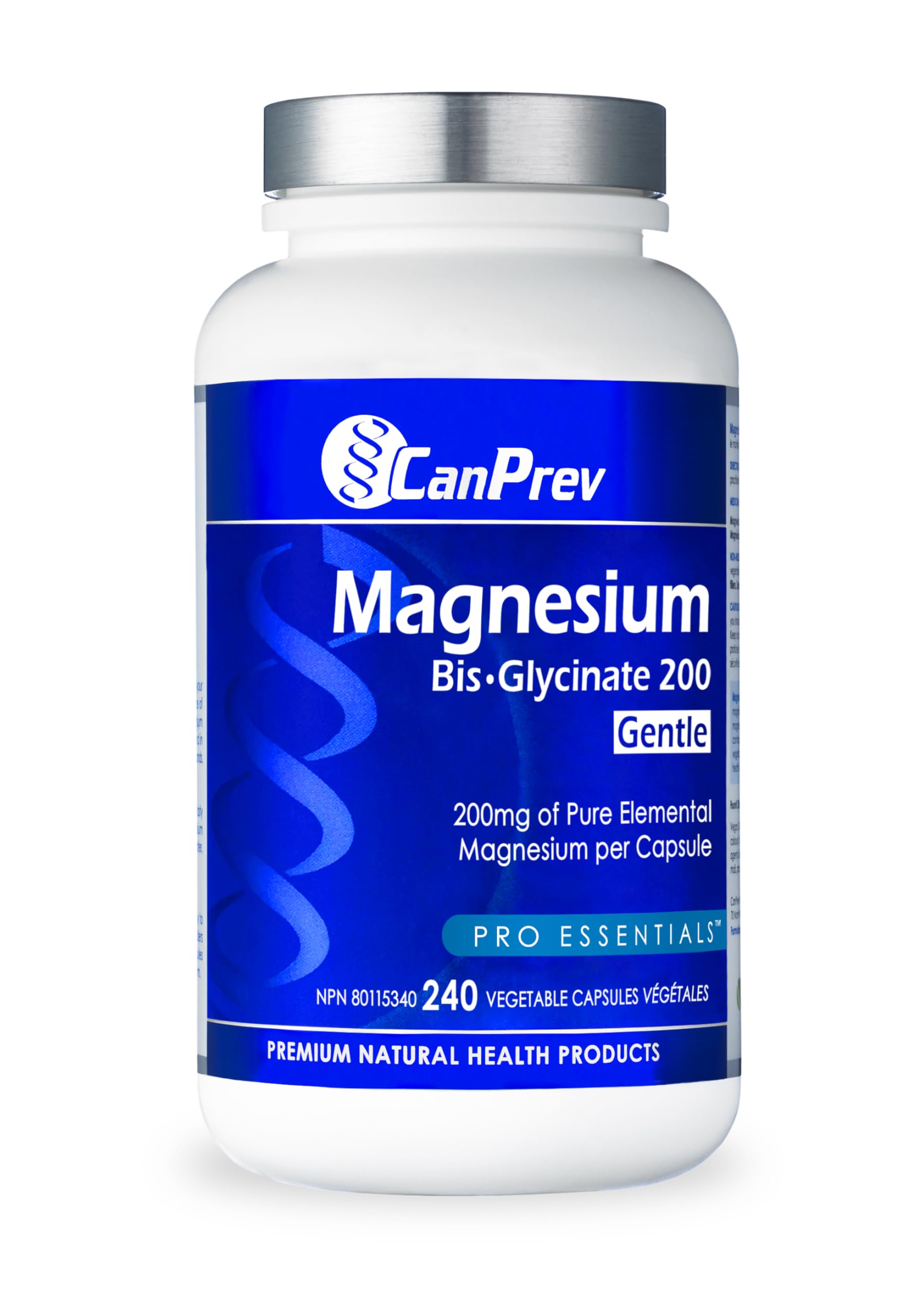 CanPrev Magnesium Bis-Glycinate Capsules 200mg 240 Day Supply