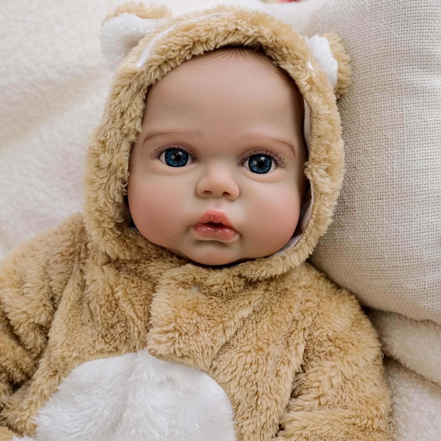 48 cm silikonowe lalki Reborn Baby Dolls drukowane włosy tkanina ciało realistyczny winyl noworodek lalki otwarte oczy realistyczne Reborn niemowlę lalki prawdziwe życie lalka bobas zabawki