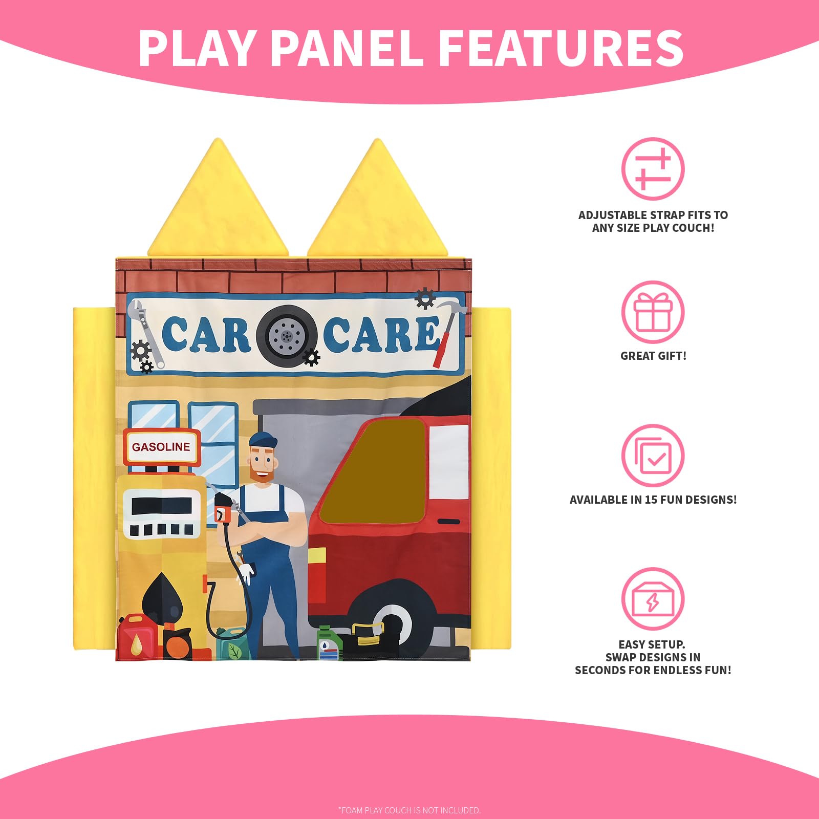 NASIUSE Play Panel for Childrens Foam Sofa Kids Couch(Car Care)