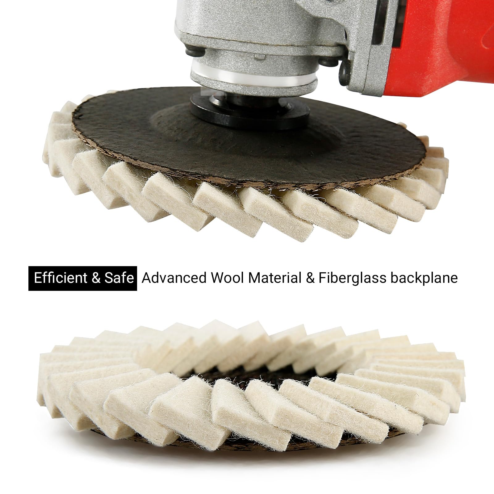 3 piezas de 125 mm de lana de pulido de lana de 125 mm, accesorios de molienda para metal, vidrio, cerámica, varios tipos de pulido de piedra