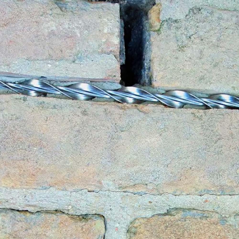 Varilla helicoidal acero inox 304 (ø 8mm) - Barra de 1 m de largo. Alta resistencia para refuerzo de estructuras de hormigón, piedra, ladrillo…