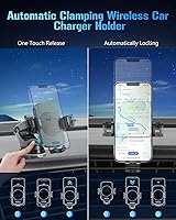 Vista 4 de Cargador inalámbrico para automóvil, soporte de teléfono de carga rápida BothLin 3 en 1, soporte de teléfono con sujeción automática, accesorios