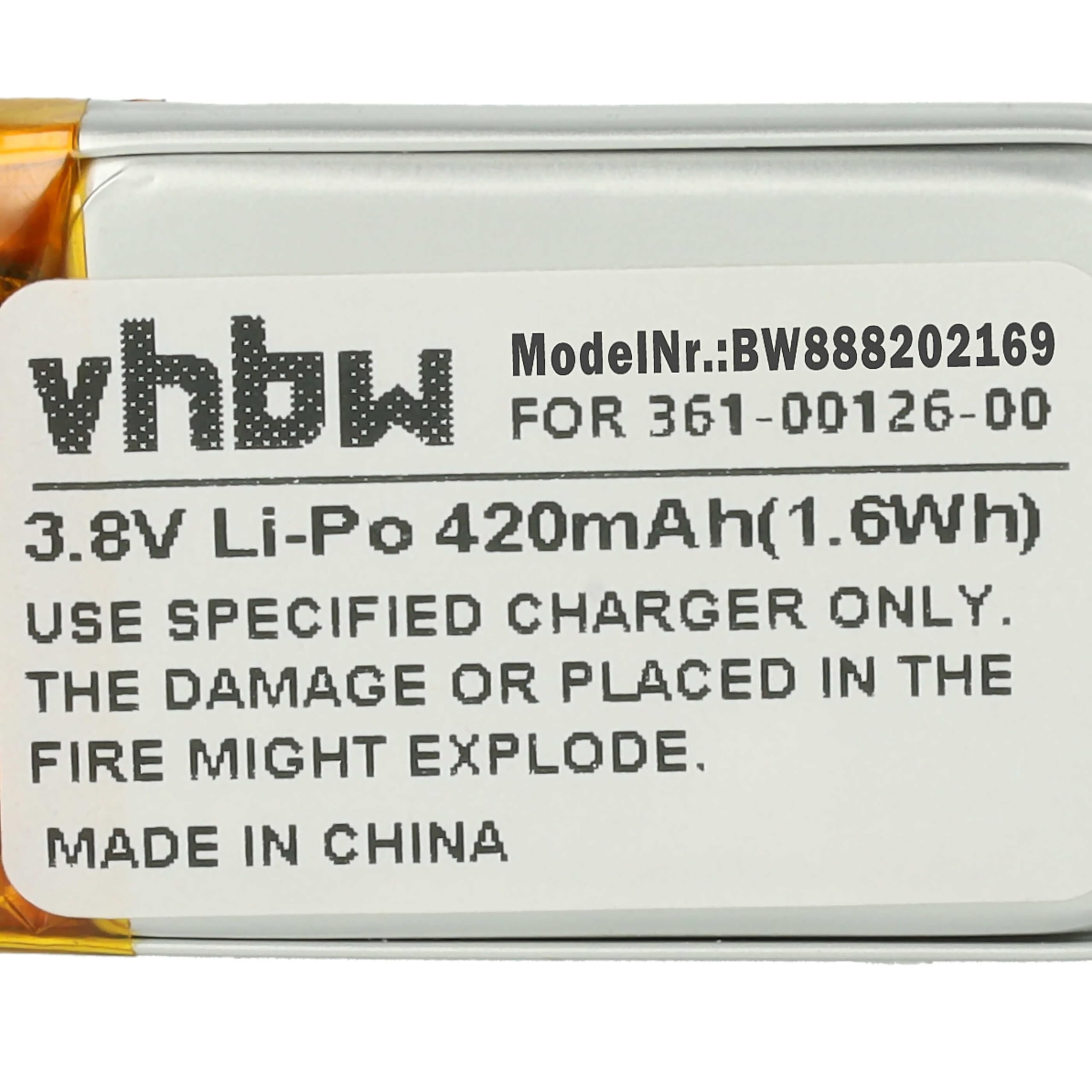 vhbw Bateria zamienna do Garmin 361-00126-00 do smartwatcha, bransoletka fitness (420 mAh, 3,8 V, litowo-polimerowa) + zestaw narzędzi