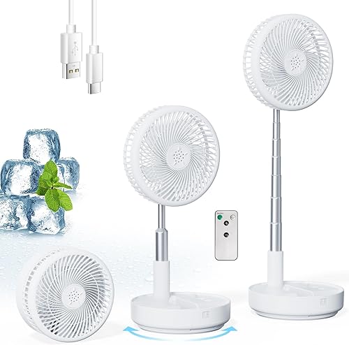 Miniatura 10 de Ventilador de cintura portátil de 10000mAh recargable, ventilador de cinturón con clip con 10 velocidades 16000RPM fuerte flujo de aire, ventilador