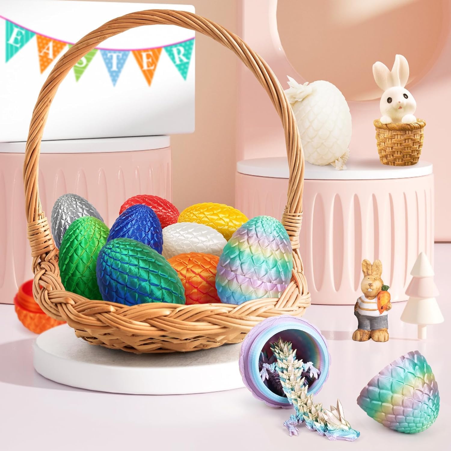 Dragon Articulé Décoration Cadeau Original Œuf De Dragon Imprimé 3D Avec Dragon Fleur Cerisier Dragon Articulé Décoration Cadeau Original Œuf De Dragon Imprimé 3D Avec Dragon Fleur Cerisier