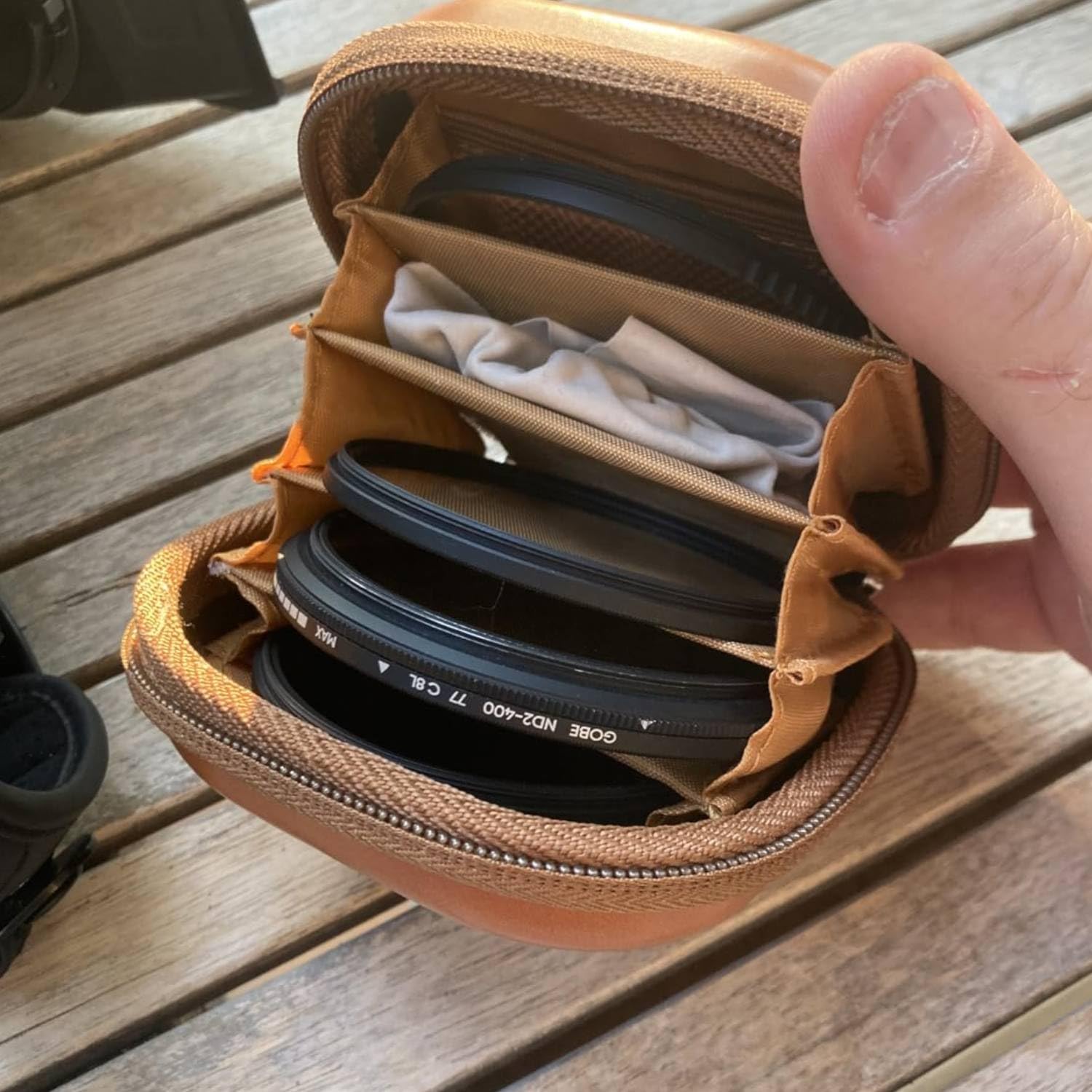 Tissting éTui de Rangement Filtre d'Objectif,PU Étui étanche Pochette pour Filtre D'objectif étui de Transport pour 5filtres Jusqu'à 82mm Étui de Filtre pour Objectif