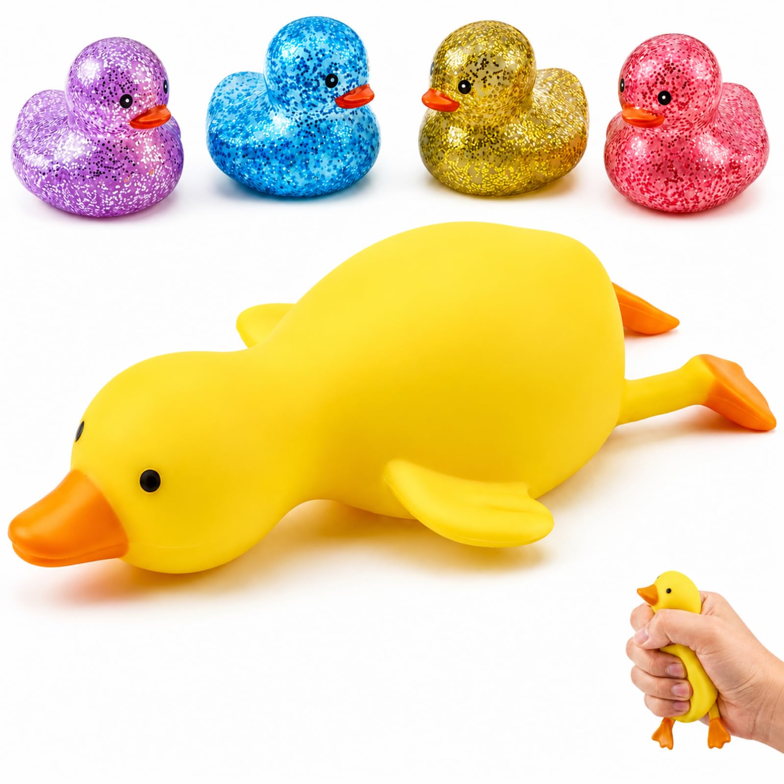 5 PCS Duck Squishy, Squishy Duck for Office Stress Relief, Study Focus Assistance, Travel Relaxation Companions, Anxiety Management Tools