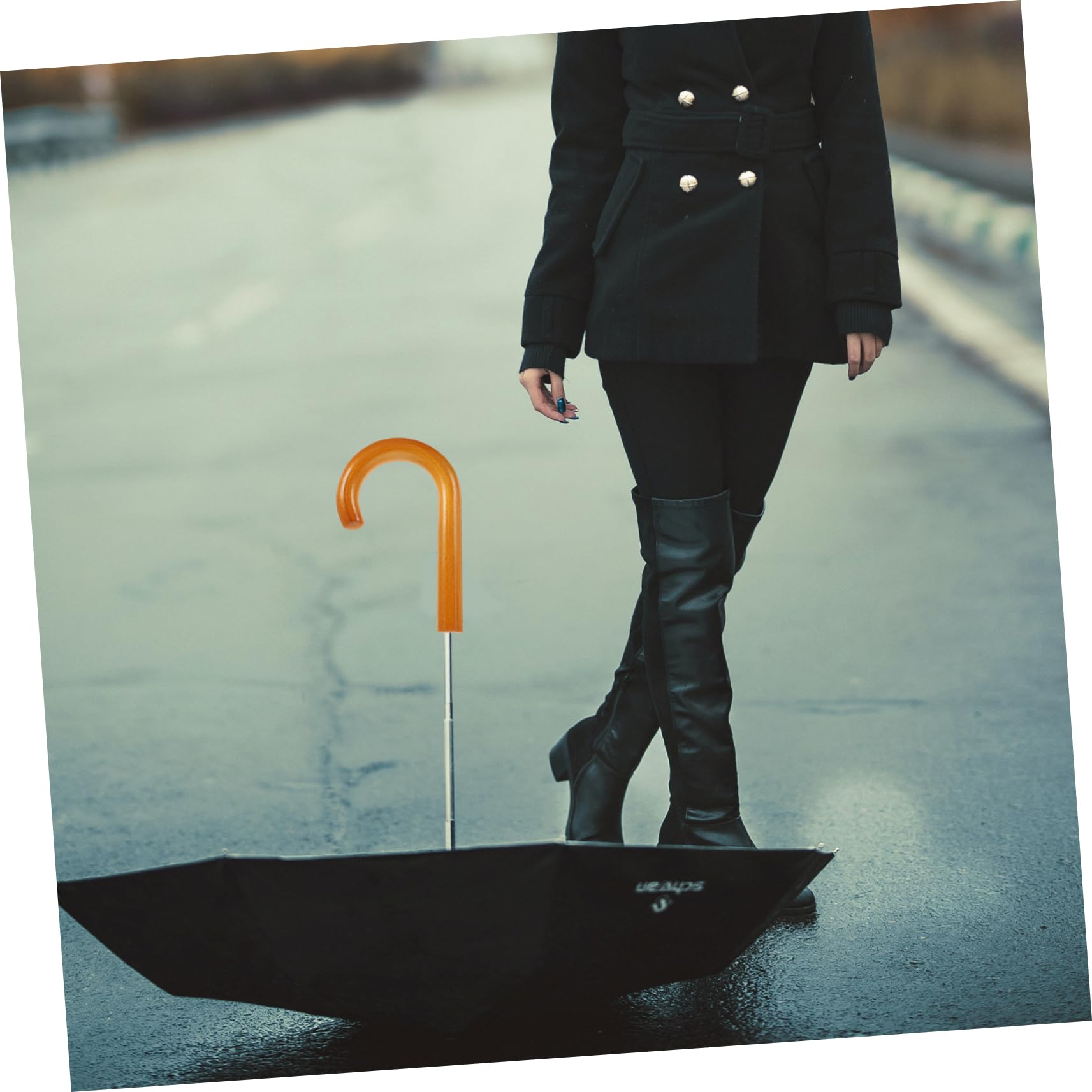 Yardenfun Umbrella Head Accessories Repair Folding Umbrella Parts Umbrella Handle Handle Hand Rest 2pcs (18-19mm Frosted Half-wear) Rain Umbrella Handle Replacement Wood Straight Umbrella