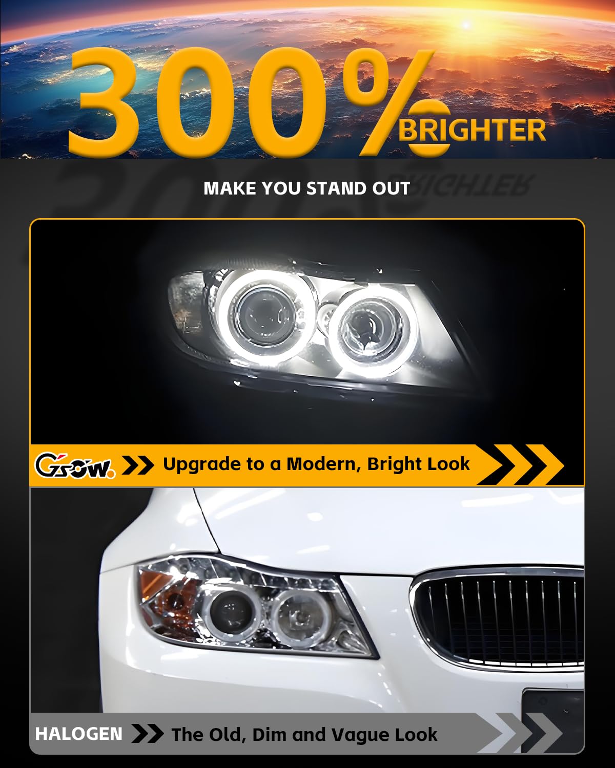6000 K 10 W Halo Marker Ring für E90 E91 2005 2006 2007 2008, [Langlebig & Effizient] Hochwertige Can-bus Fehlerfrei, 2 Stücke