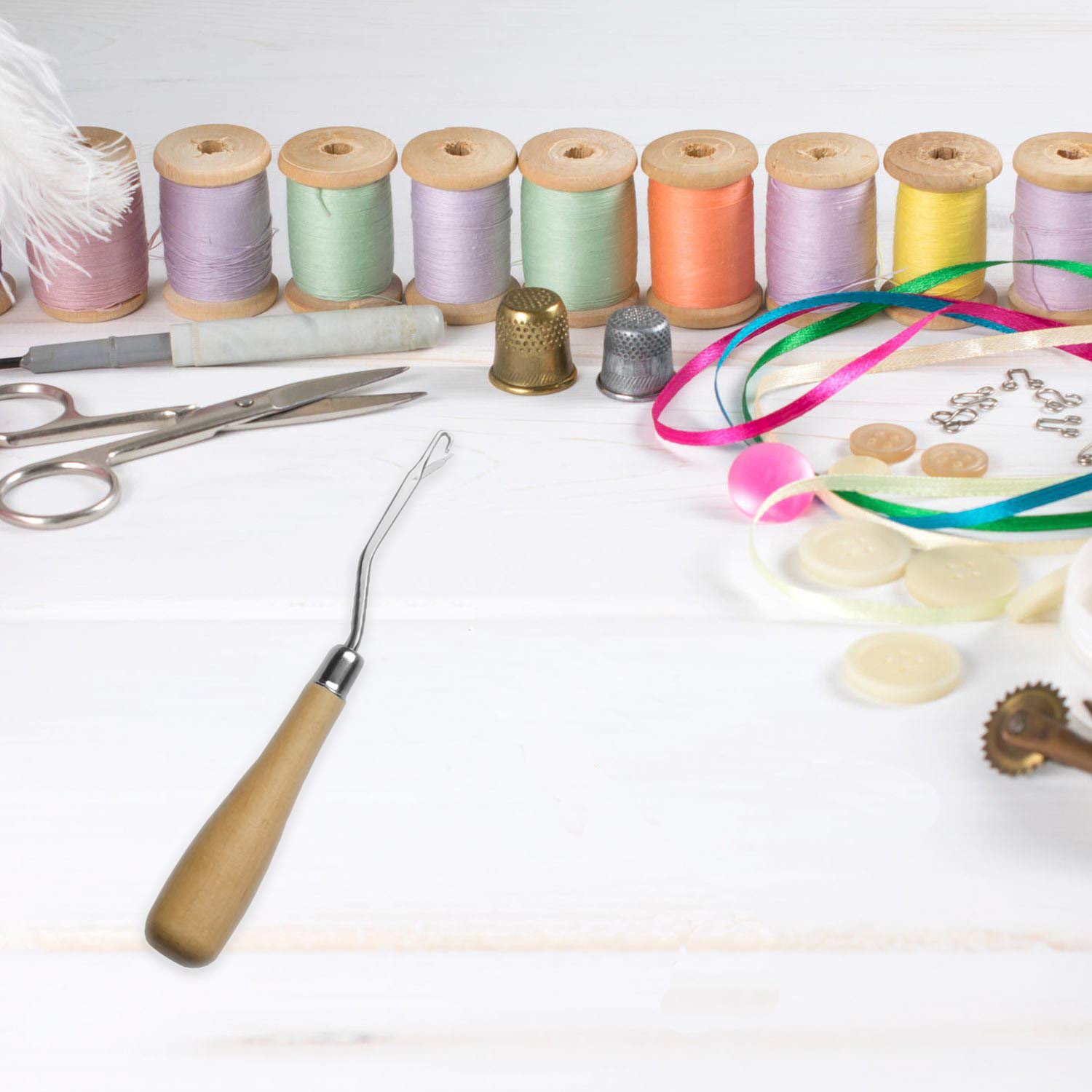 Aiguille à Crochet En Plastique, Outils D'extension De Cheveux, Pour Perruque, Fil En Tricot, 1 Pièce/lot