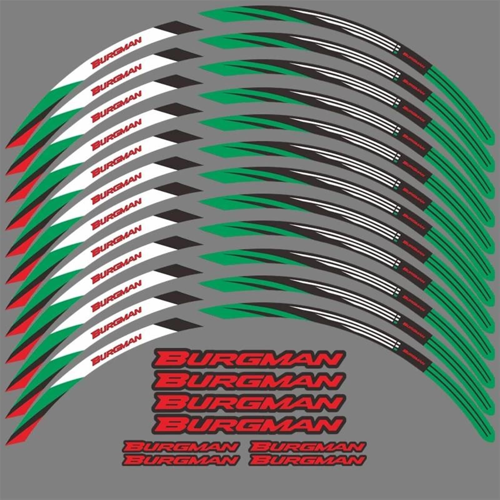 Motorcycle Wheel Stickers Reflective Decals Rims for Suzuki for Burgman AN650 an 650(Color2)