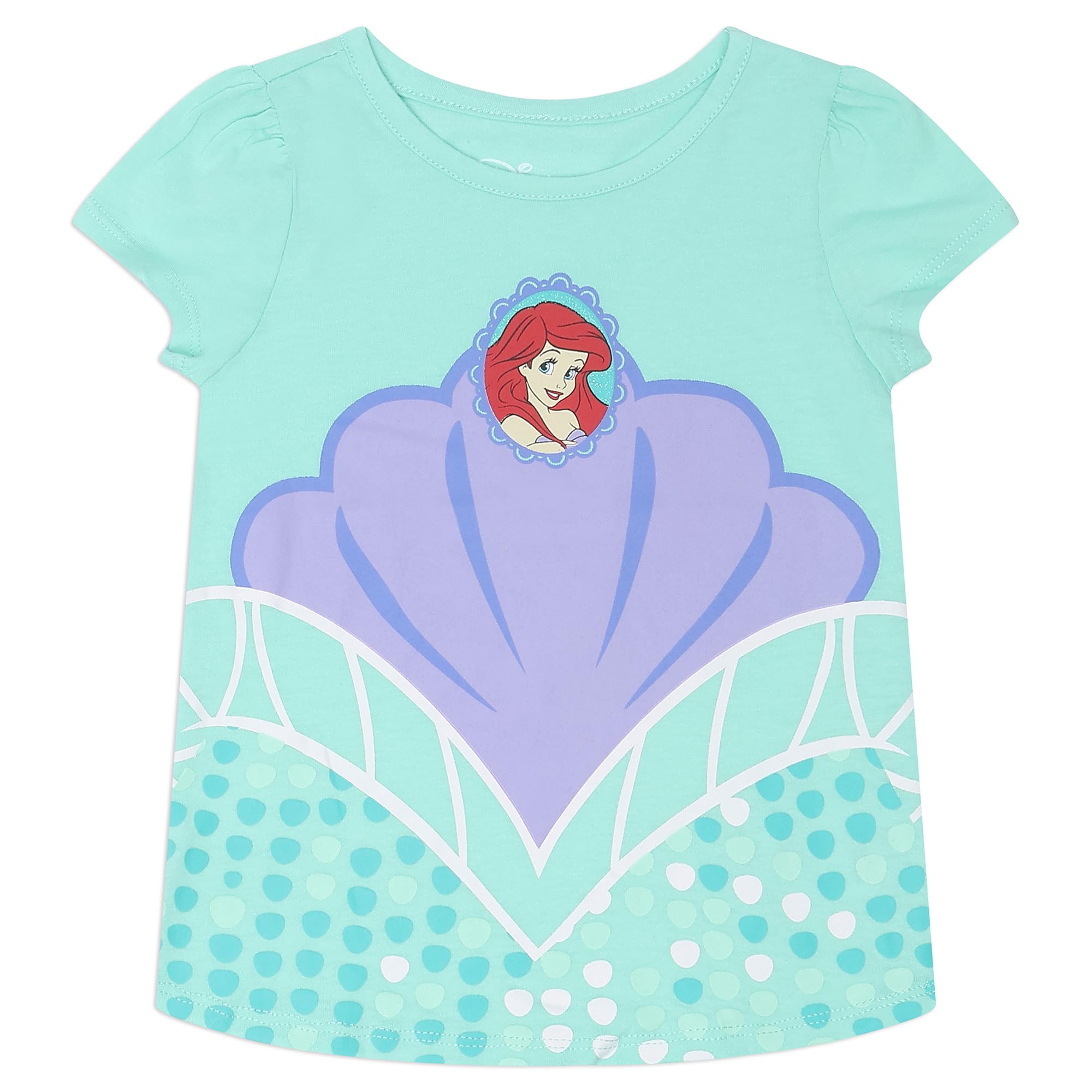 Disney Set di 5 magliette a maniche corte da principessa, alla moda