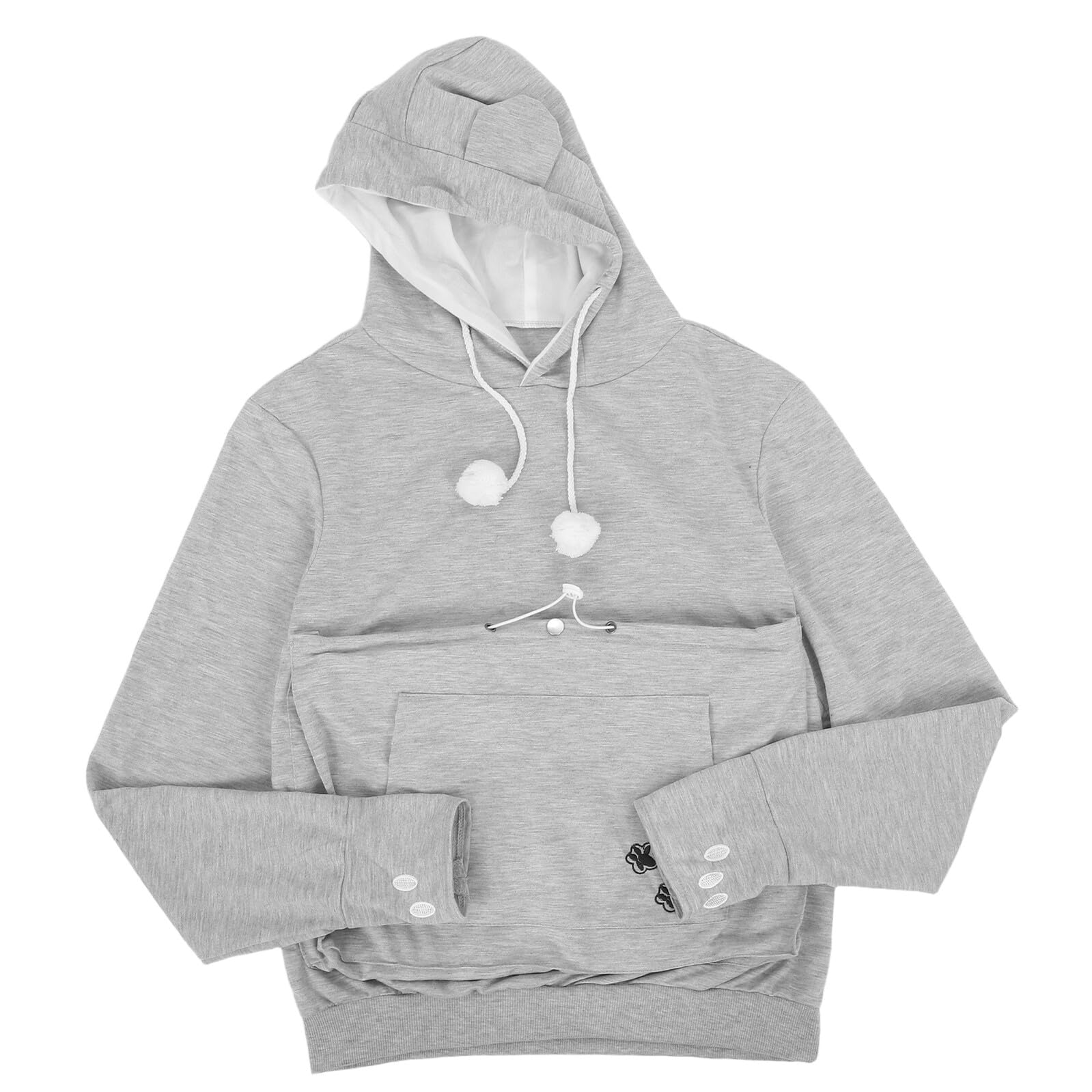 Sweat à capuche avec poche pour chien et chat gris clair L